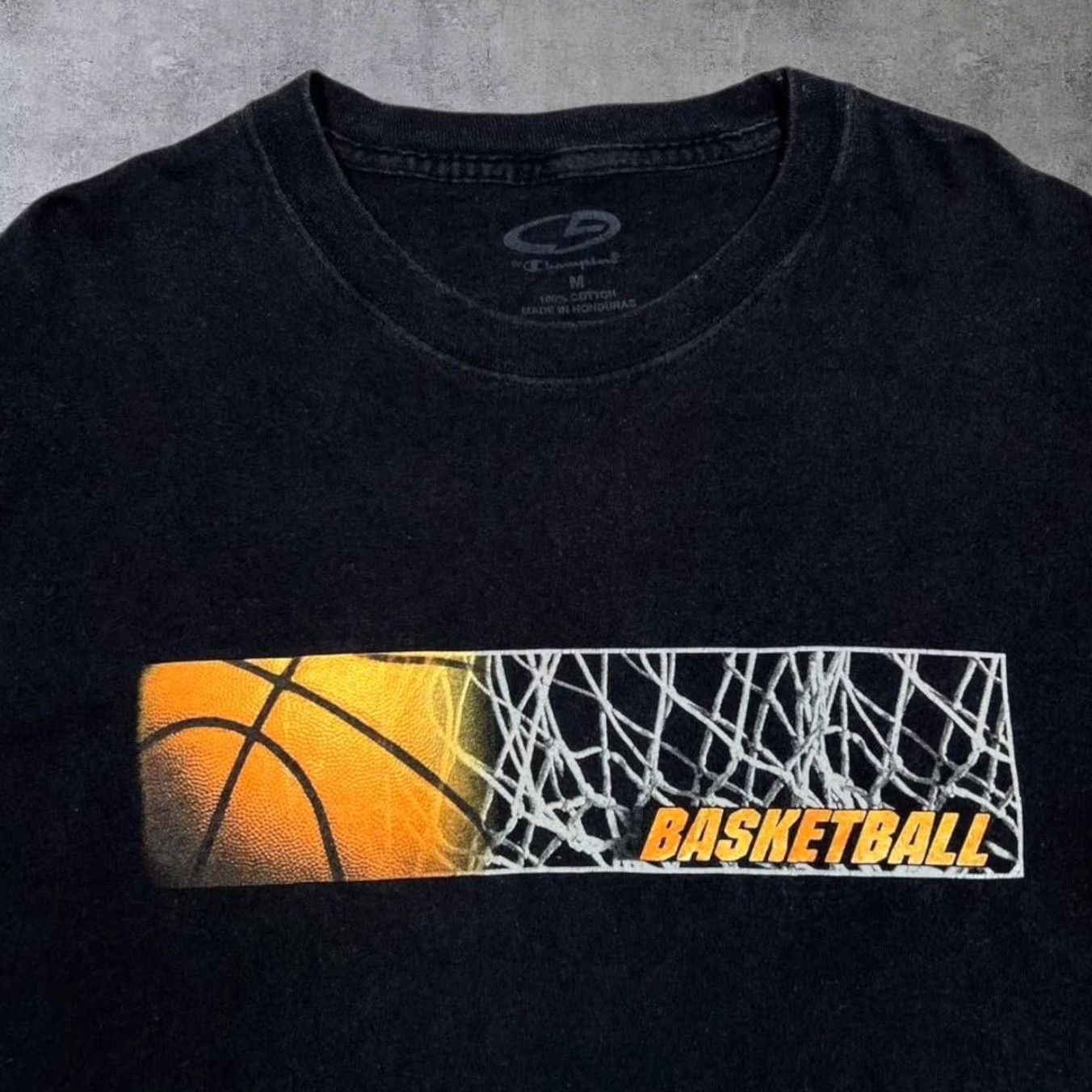 Champion Champion Basketball Spellout Box Logo Graphic Black T-Shirt Medium Mens Regular Cotton Short Sleeve Round Neck Size US M / EU 48-50 / 2 - 3 Thumbnail
