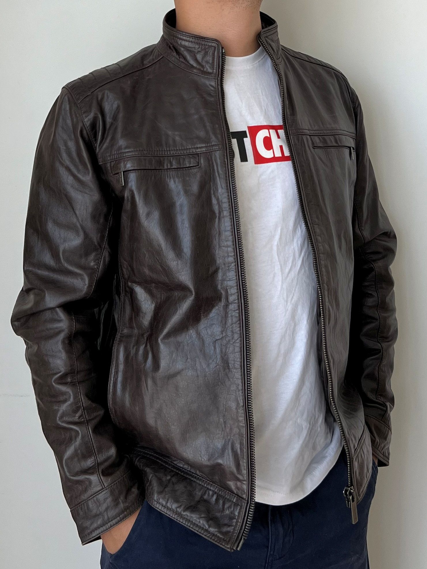 Strellson STRELLSON FENDRAS BUFFALO DAKOTA LEATHER JACKET Size US L / EU 52-54 / 3 - 3 Thumbnail
