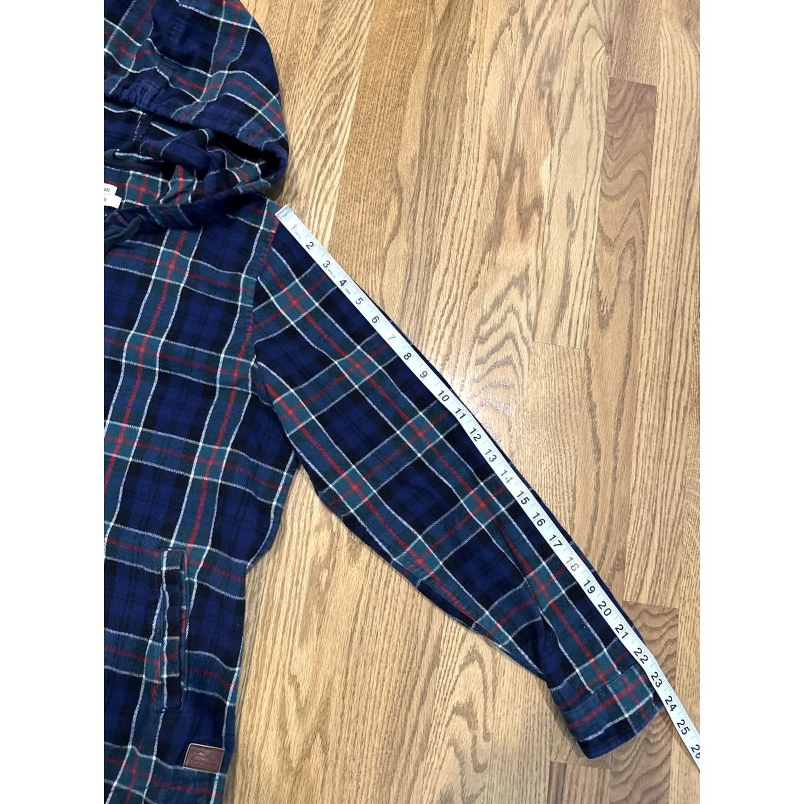 Vintage LL Bean Relaxed Fit Flannel Hoodie Shirt Medium Blue Plaid Full Zip Size M / US 6-8 / IT 42-44 - 5 Thumbnail