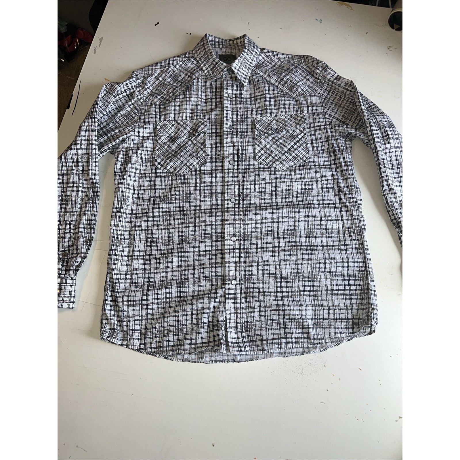 GCDS GC BLACK GRAY Shirt Mens MED Pearl Snap Vintage Collection Size US M / EU 48-50 / 2 - 2 Thumbnail