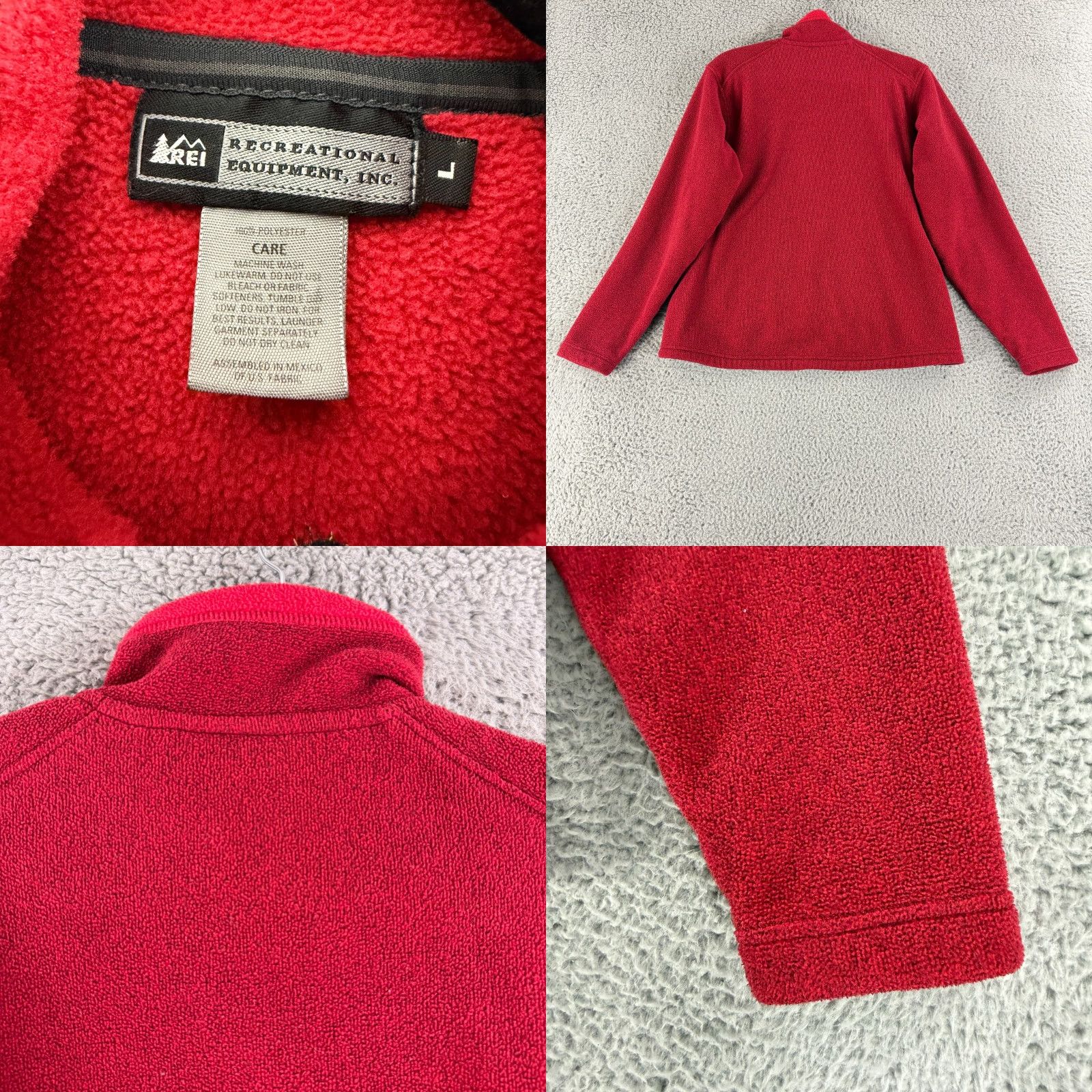 Vintage REI Womens Red Fleece Full Zip Jacket Long Sleeve Pockets Mock Neck Casual Outdoor Vintage L Jacket Mens Womens Girls Size L / US 10 / IT 46 - 8 Thumbnail