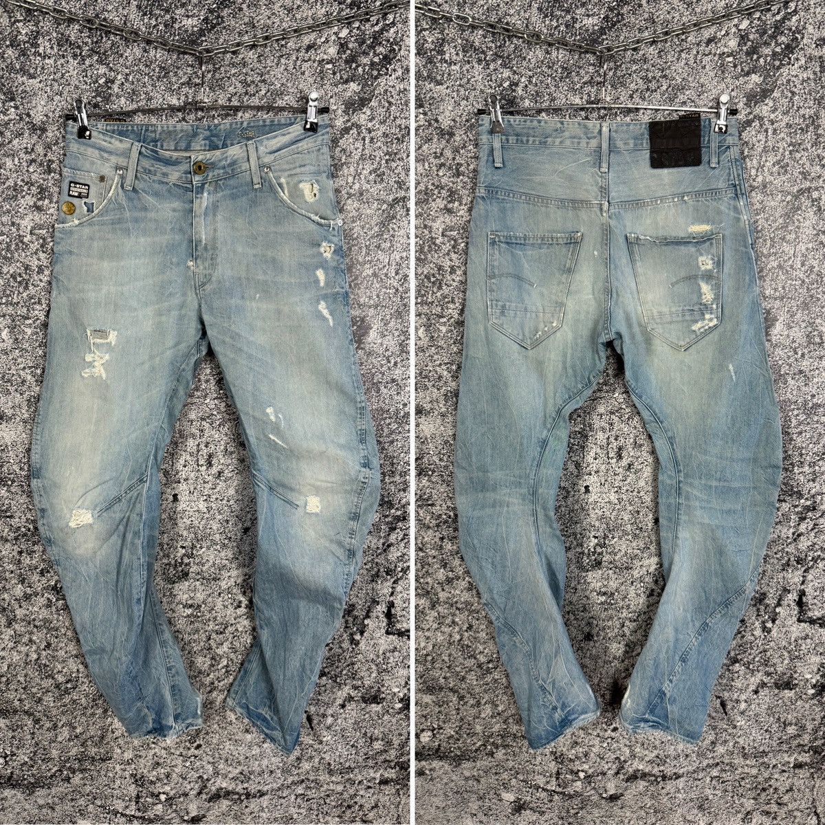 G-Star G-Star RAW Arc 3D Loose Tapered Jeans Distressed Italy Sz 30 Size US 30 / EU 46 - 1 Thumbnail