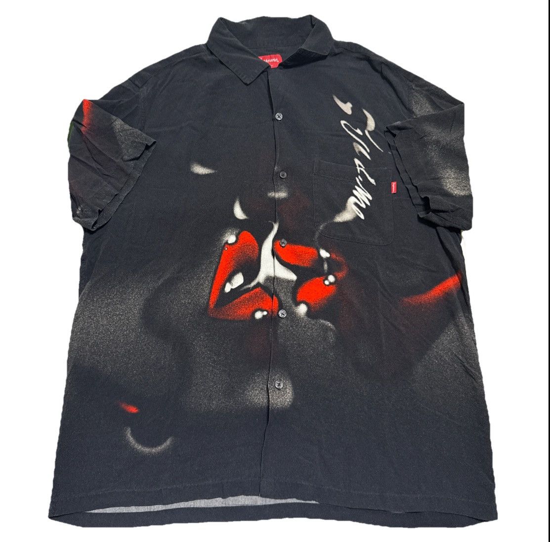 FW20 Supreme Blow Back Rayon Short Sleeve Short Size L Black