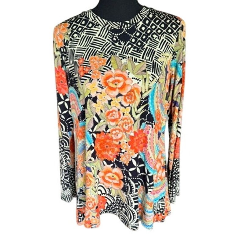 Johnny Was Johnny Was Boho Floral Mixed Print Tunic Top Medium NWT Size M / US 6-8 / IT 42-44 - 2 Thumbnail