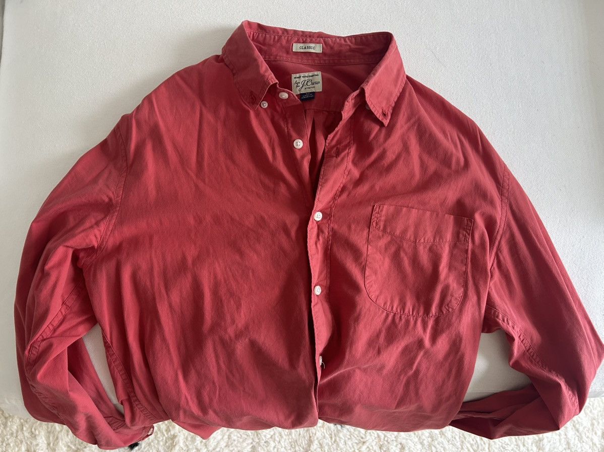 J.Crew VINTAGE Red J crew poplin button down Size US M / EU 48-50 / 2 - 2 Thumbnail