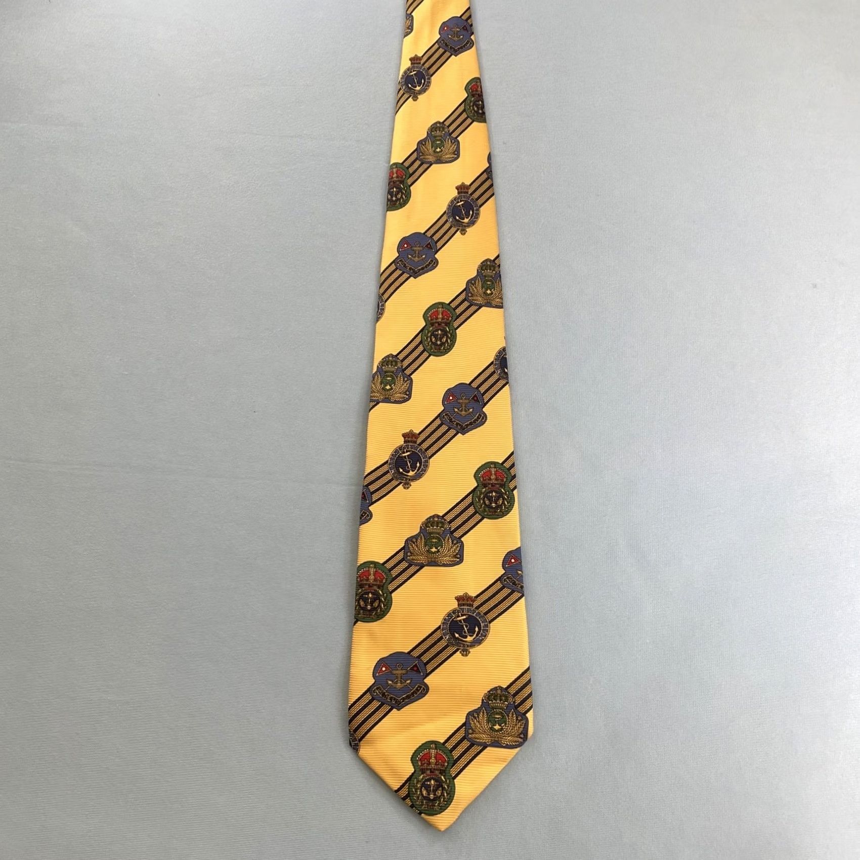 Faconnable VINTAGE Façonnable Silk Tie Yacht Nautical Crest France Yellow Blue Repp Tie 60" Neckwear Men Silk Woven Tie" Size ONE SIZE - 4 Thumbnail