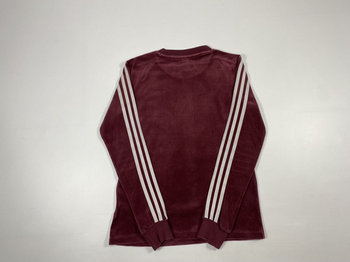 Adidas 🔥LASTDROP🔥 Adidas Velour Trefoil Bordeaux Stripes Sweatshirt Size XS / US 0-2 / IT 36-38 - 13 Thumbnail