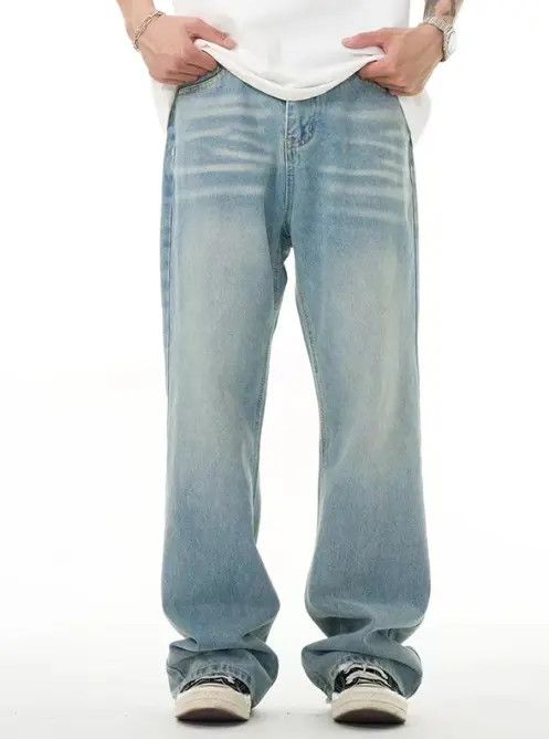 Japanese Brand × Jean Men's washed distressed casual light blue jeans Size US 32 / EU 48 - 1 Thumbnail