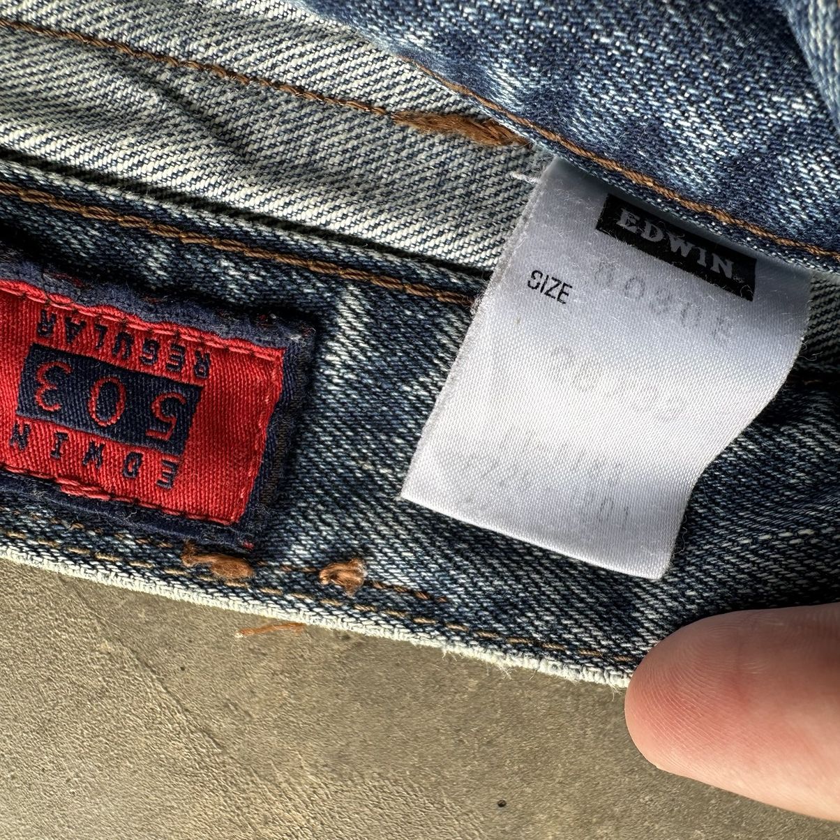 Japanese Brand Vintage Edwin Distressed Faded Denim Jean Pant W28 Size US 28 / EU 44 - 6 Thumbnail