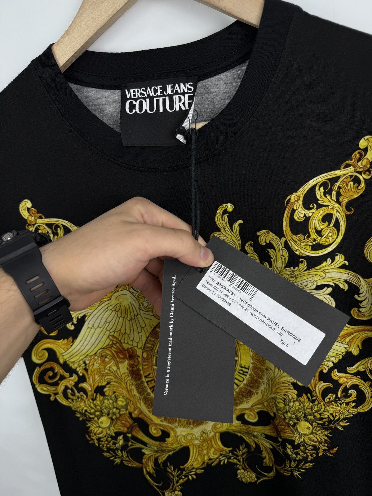 Versace Jeans Couture 🇮🇹❗️NEW Versace Jeans Couture Baroque Barocco Print T-Shirt Size US L / EU 52-54 / 3 - 10 Thumbnail