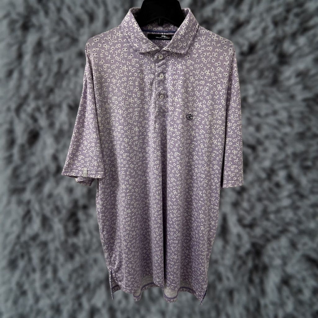 RLX Ralph Lauren RLX Ralph Lauren Polo Shirt Mens Large Purple Floral Wicking Short Sleeve Polo Golf Logo Size US L / EU 52-54 / 3 - 1 Thumbnail