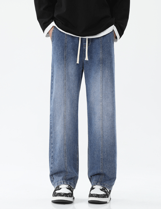 Japanese Brand × Jean Men's straight American street wide-leg drawstring jeans Size US 32 / EU 48 - 1 Thumbnail