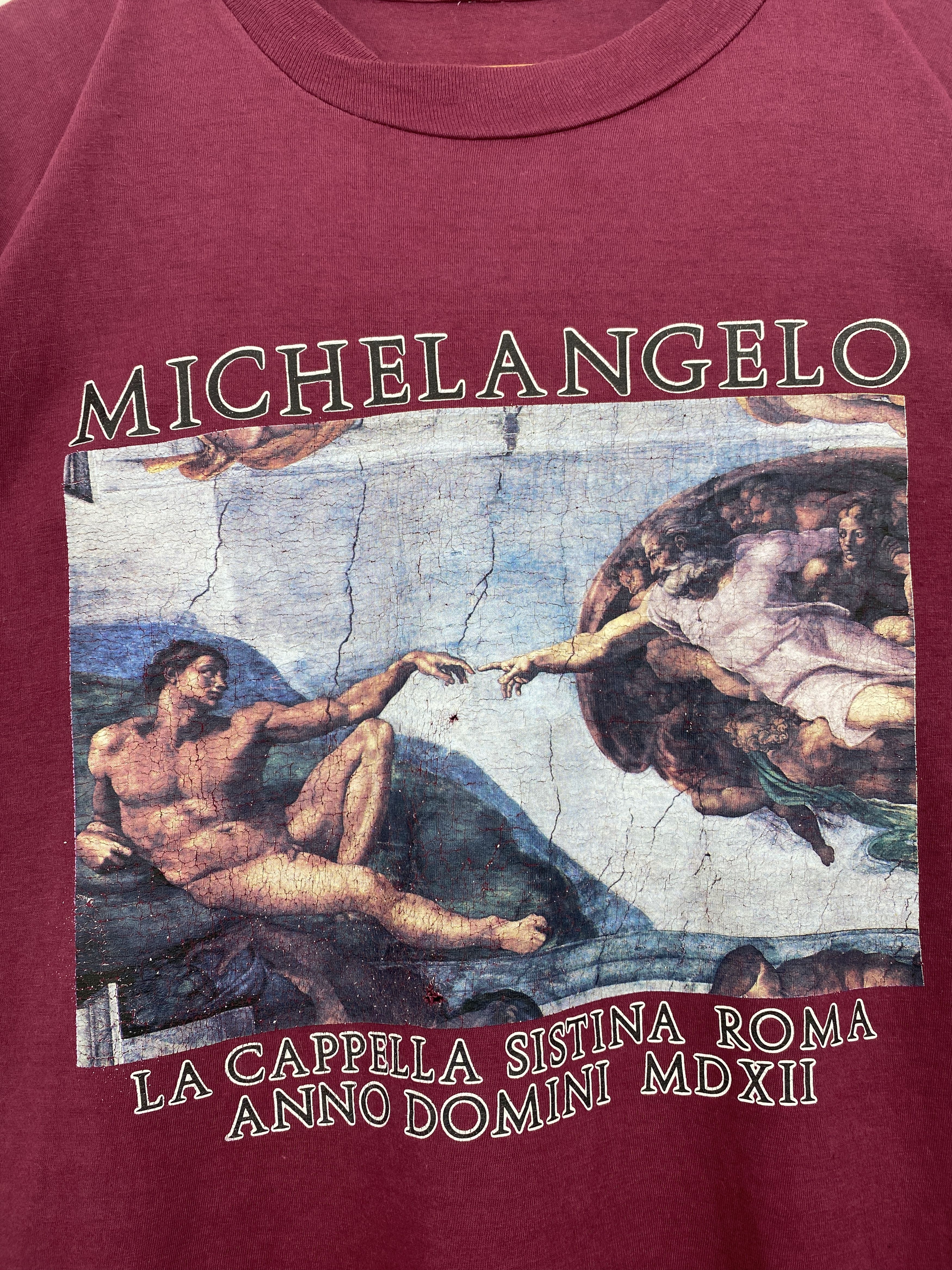 Vintage Vintage 90s The Creation Of Adam Michelangelo Art Tee TA0650 Size US L / EU 52-54 / 3 - 4 Thumbnail