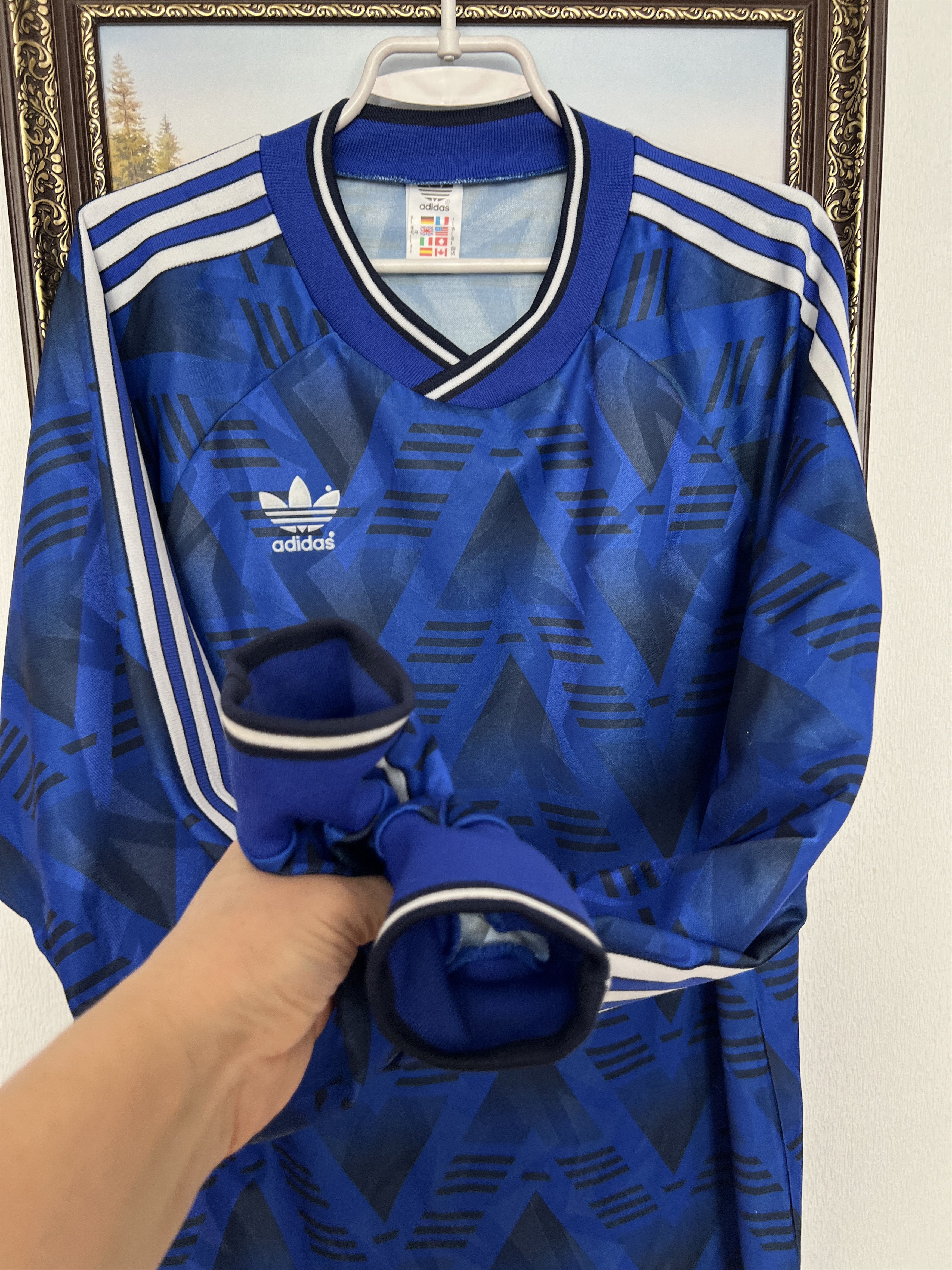Adidas Football Template Shirt Soccer Long Sleeve Jersey Trikot Size US L / EU 52-54 / 3 - 5 Thumbnail