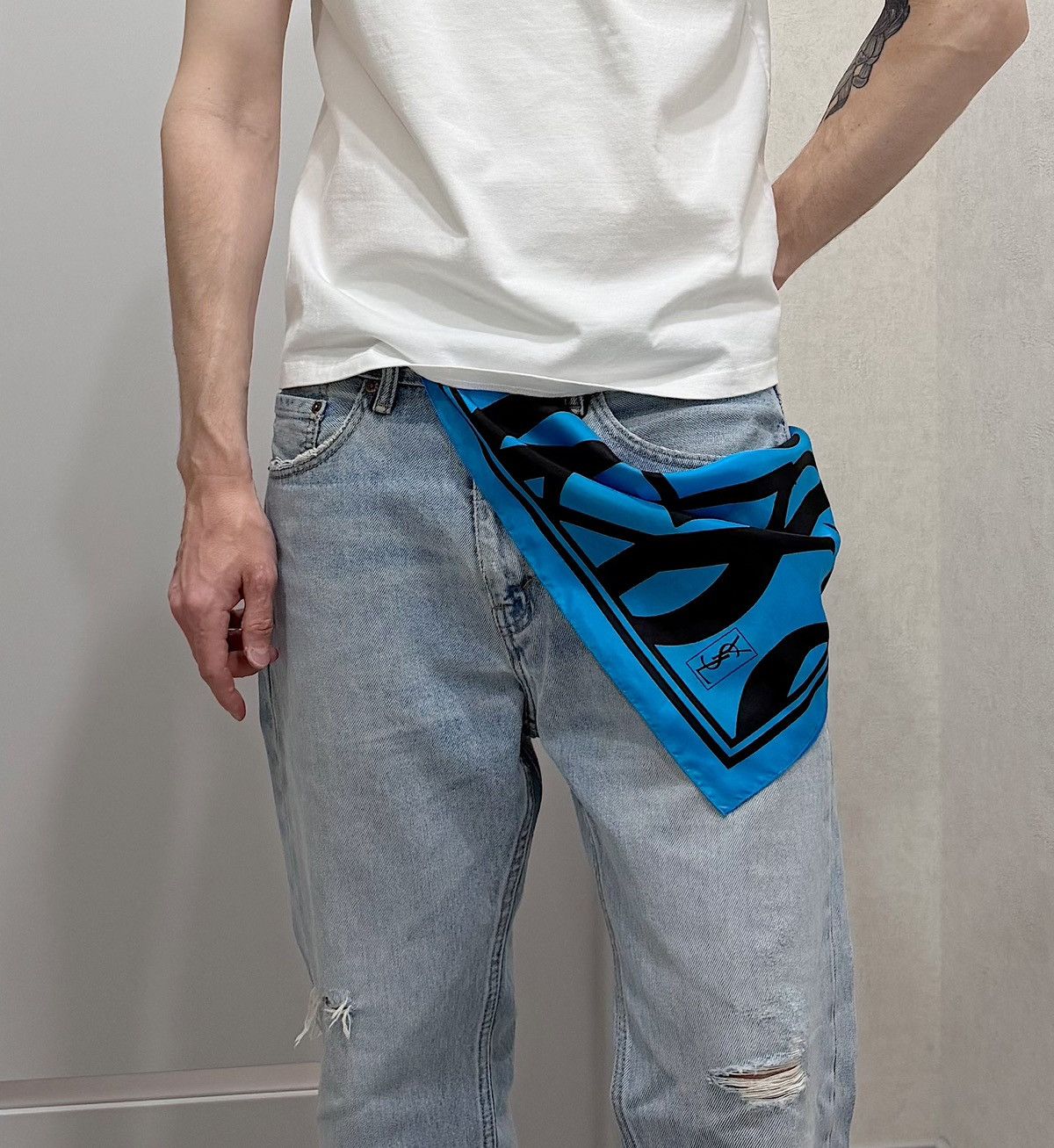 Hedi Slimane × Saint Laurent Paris SLP HEDI PAISLEY BANDANA SCARF