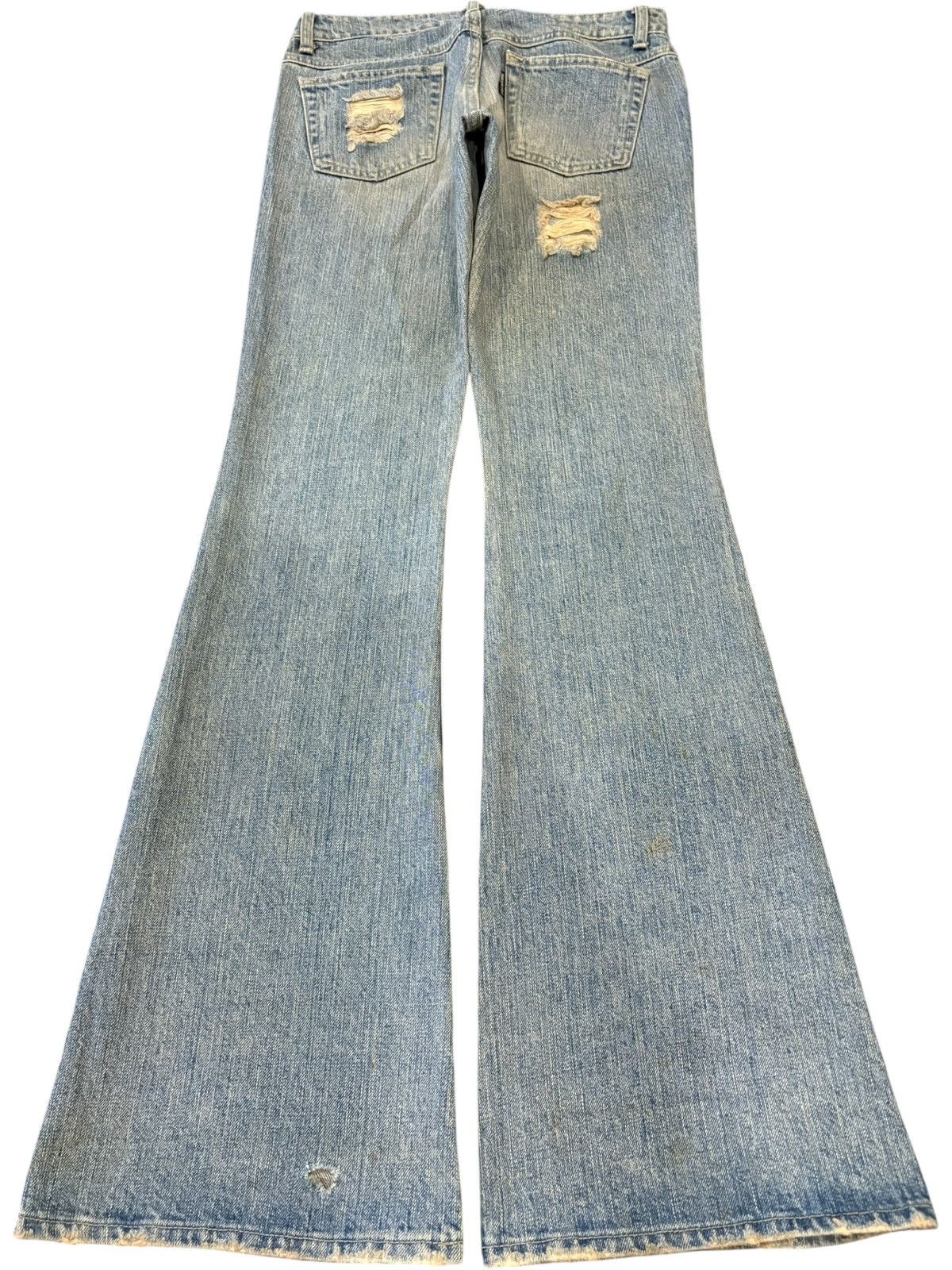 Yasuyuki Ishii Vintage Japanese Brand Mud Wash Distressed Flare Jeans Size 28" / US 6 / IT 42 - 2 Thumbnail