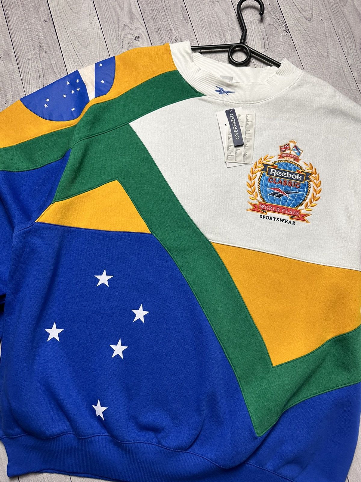 Reebok × Vintage Vintage Reebok Brazil soccer sweatshirt big logo rare Brasil Size US S / EU 44-46 / 1 - 4 Thumbnail