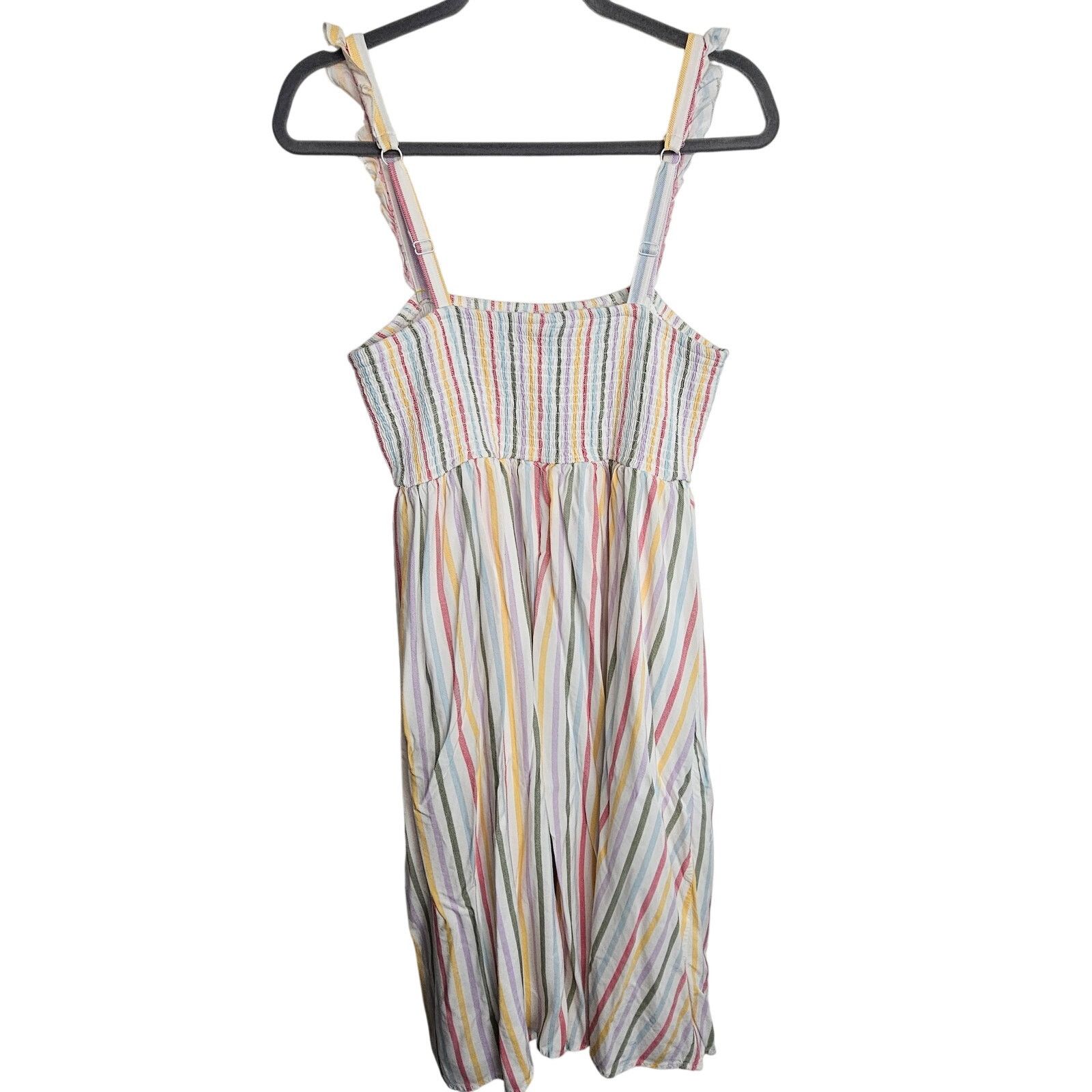 Corridor Torrid Challis Multi Stripe Ruffle Strap Midi Dress 1X Prep Size XL / US 12-14 / IT 48-50 - 10 Thumbnail
