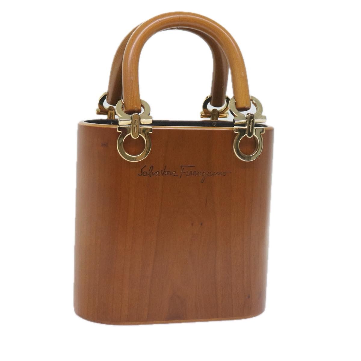 Salvatore Ferragamo Gancini Brown Synthetic Handbag (Pre-Owned) Size ONE SIZE - 1 Thumbnail