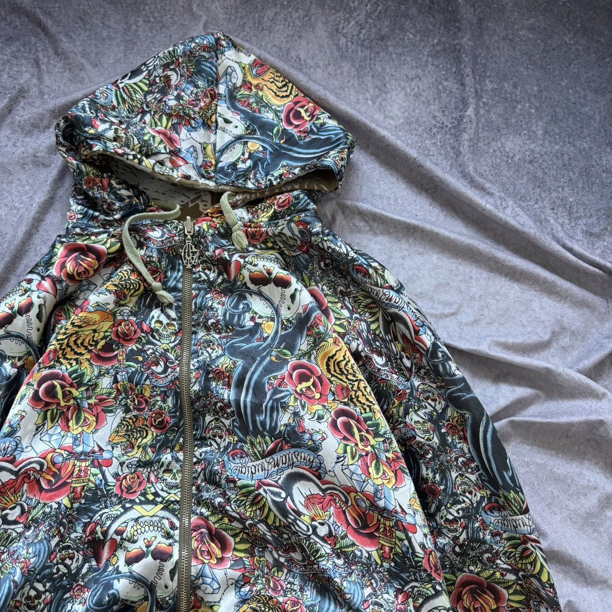 Christian Audigier Y2K Christian Audigier Los Angeles Skull Full Zip Hoodie Size US XXL / EU 58 / 5 - 16 Thumbnail