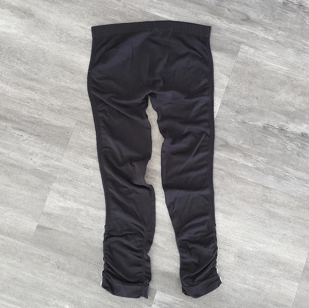Designer Black Diamond Detailed CC Cropped Thin Legging Size 30" / US 8 / IT 44 - 2 Thumbnail