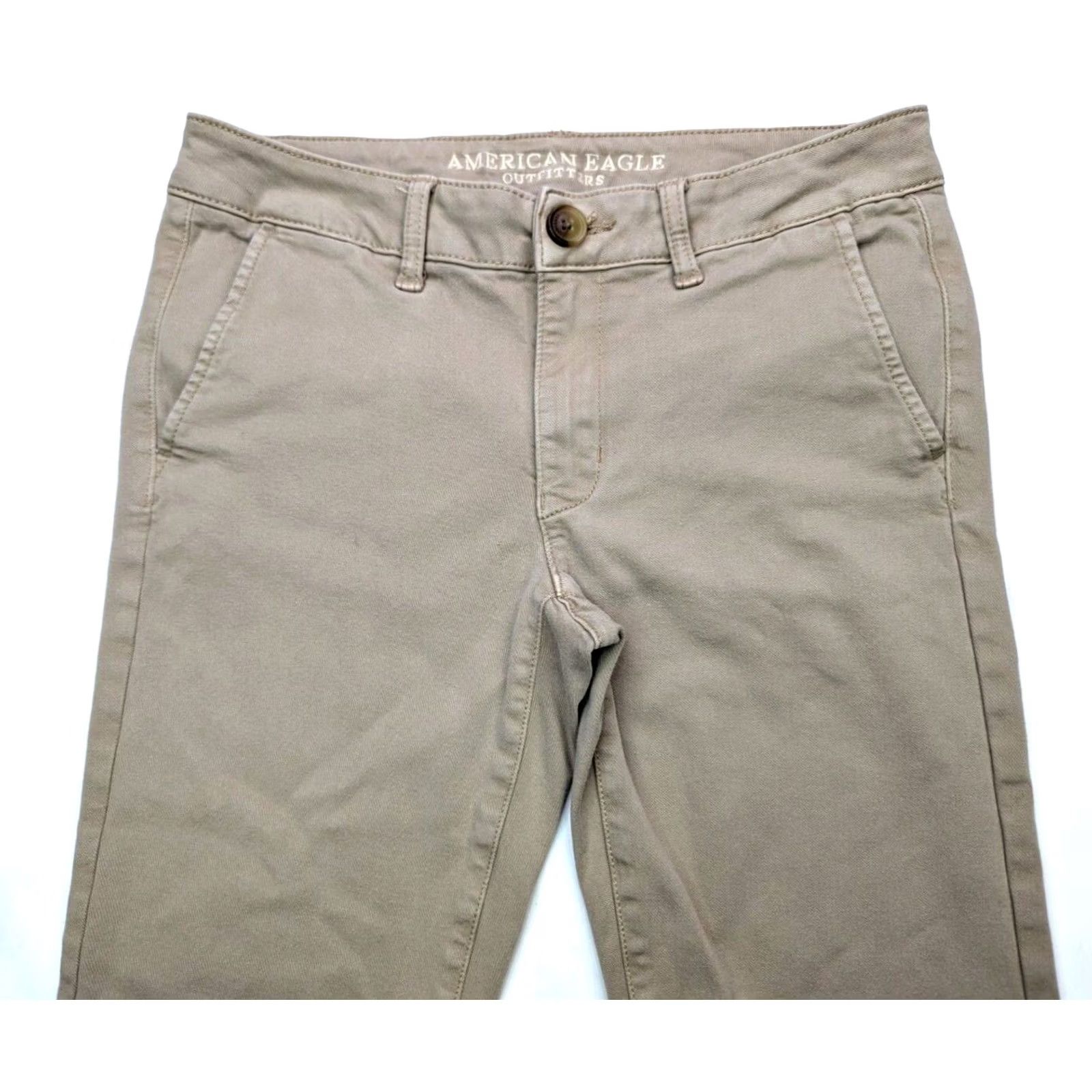 American Eagle Outfitters American Eagle Outfitters Jeans Women 6 Beige 29x31 Stretch Skinny Denim 5-Pocket mid rise 90s AEO Skinny Size 28" / US 6 / IT 42 - 4 Thumbnail