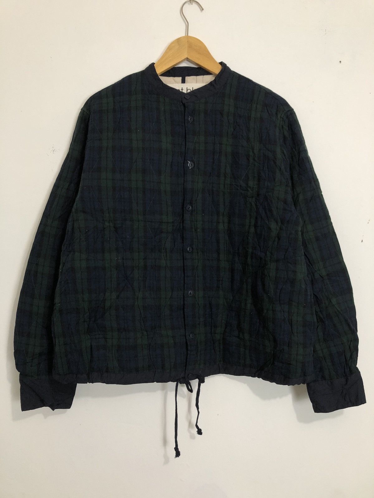 image of Vent Blanc Plaid Green Quilted Jacket, Men's (Size Medium)