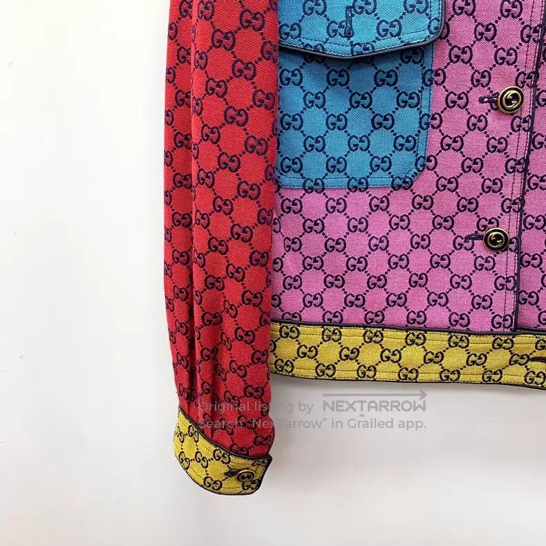 Gucci Gucci Colorful logo jacquad full print cotton lapel single Size XS / US 0-2 / IT 36-38 - 4 Thumbnail