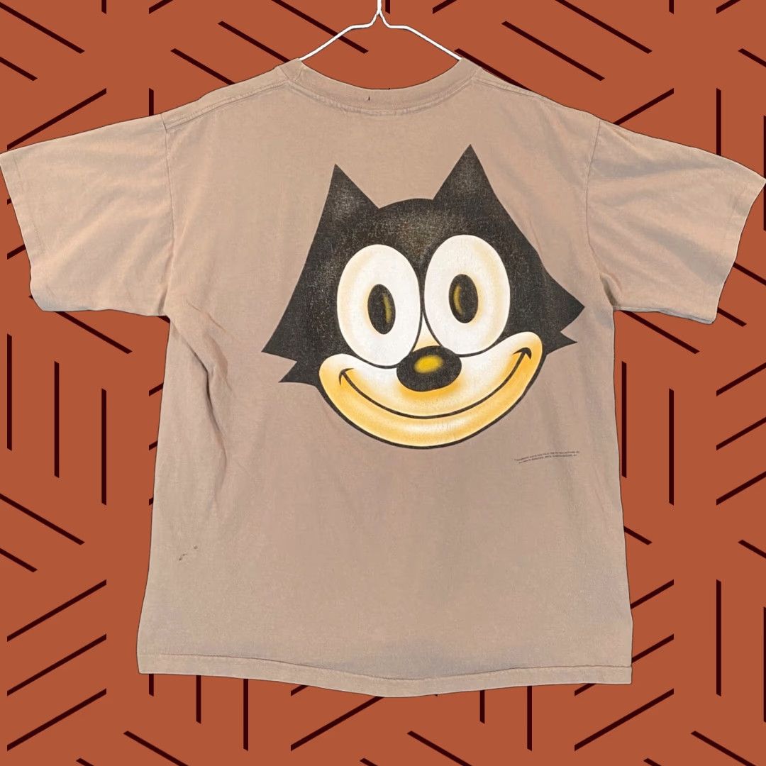 Changes VINTAGE Felix The Cat Shirt Men L Brown Cartoon Tee Single Stitch 1994 Mens Size US L / EU 52-54 / 3 - 1 Thumbnail