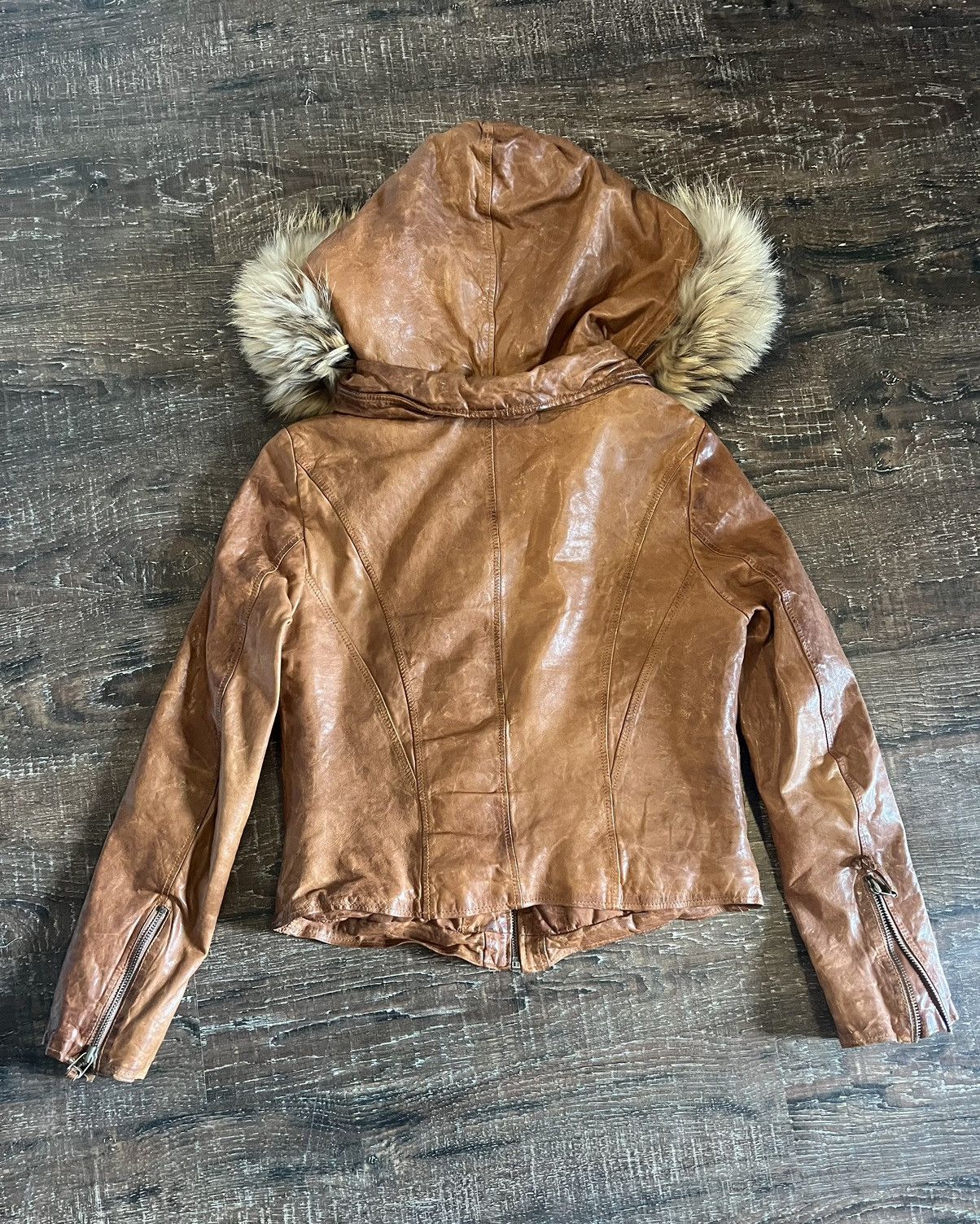 GOA GOA Fur Cropped Leather Jacket Size US XS / EU 42 / 0 - 4 Thumbnail