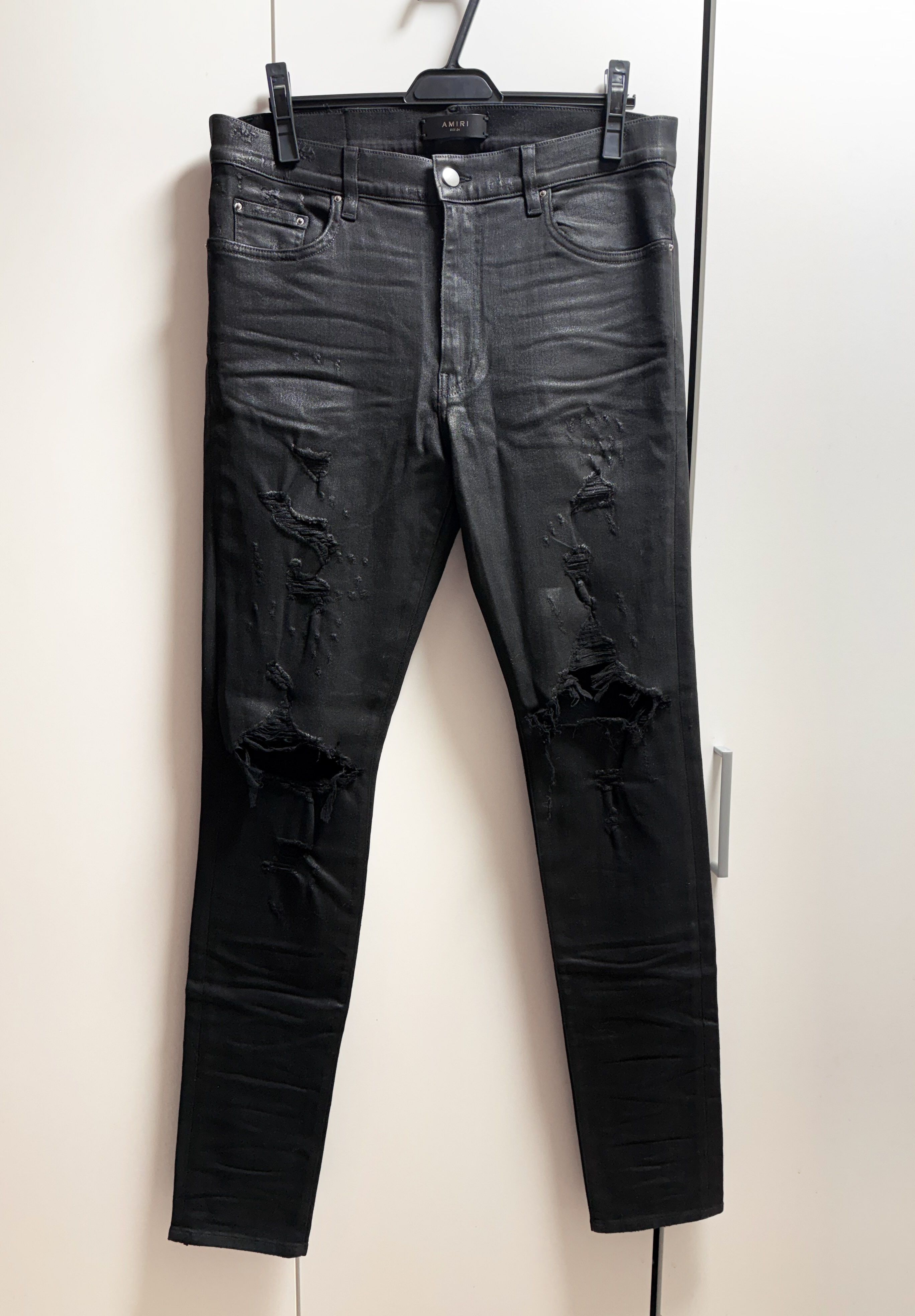 Amiri Destroyed Waxed Denim Size US 34 / EU 50 - 1 Thumbnail