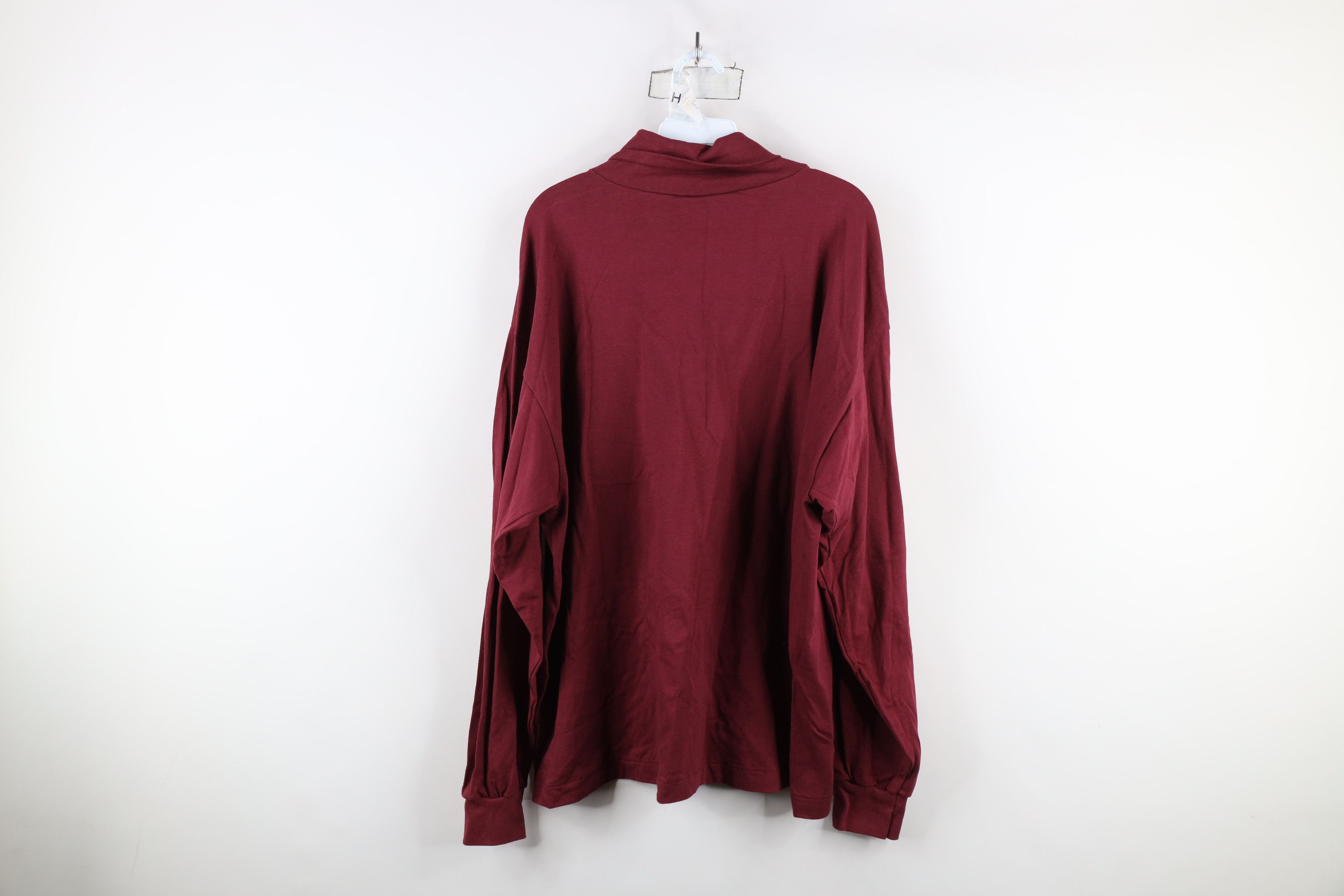 Vintage Deadstock Vintage 90s Streetwear Turtleneck T-Shirt Red USA Size US XL / EU 56 / 4 - 9 Thumbnail