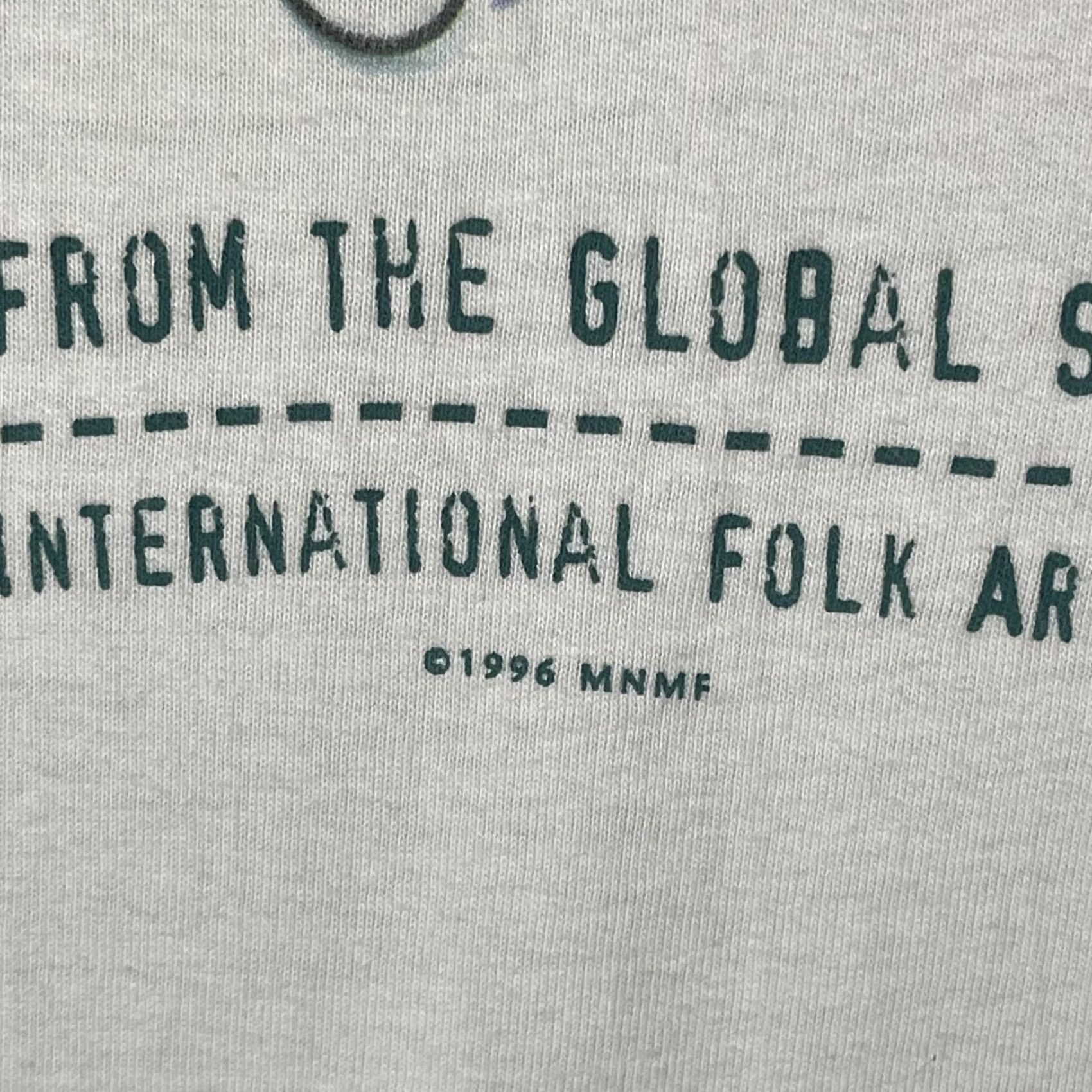 Hanes VINTAGE Hanes T-Shirt Mens XL White Graphic Print Recycled Re-Seen Museum Folk Art 1996 90s Size US XL / EU 56 / 4 - 5 Thumbnail