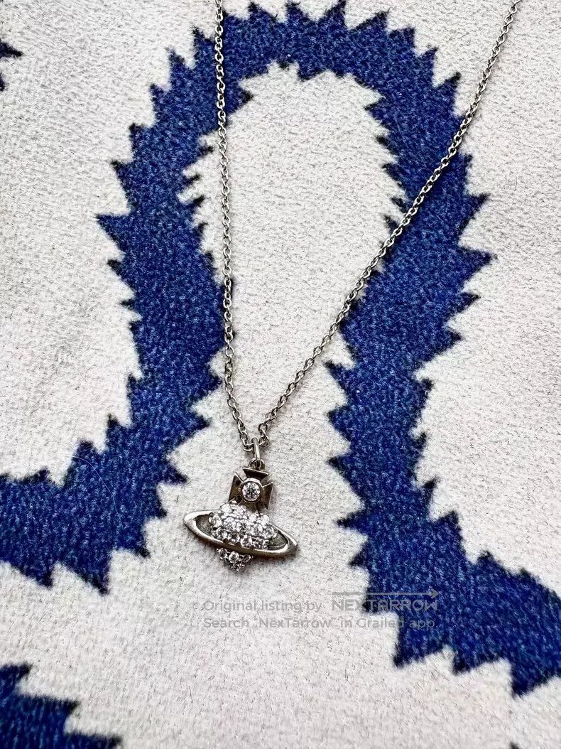 Vivienne Westwood Vivienne Westwood Diamond-encrusted Saturn heart necklace Size ONE SIZE - 1 Thumbnail