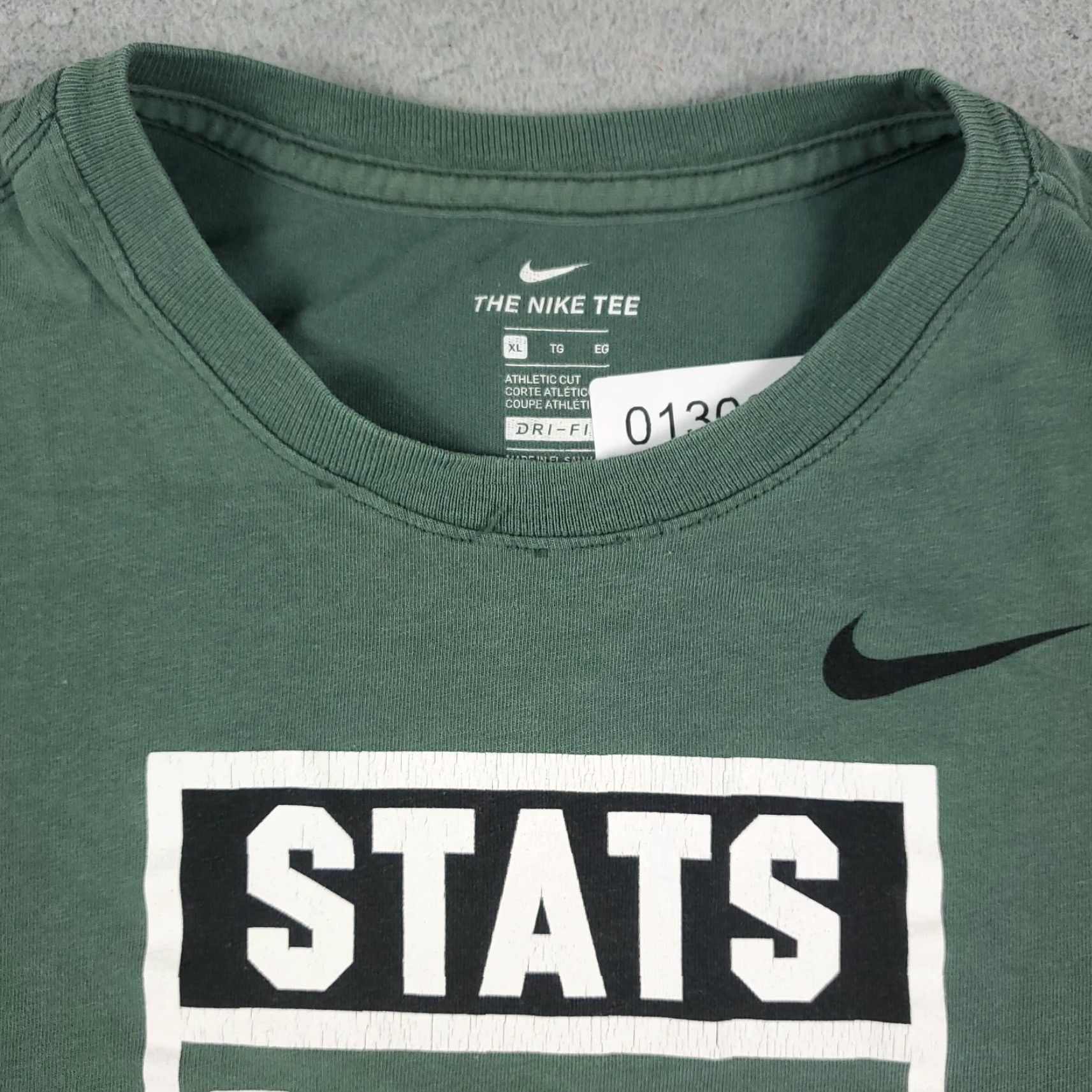 Nike Nike Stats On Stats Green Dri Fit Casual Short Sleeve T-Shirt Mens XL Size US XL / EU 56 / 4 - 2 Thumbnail