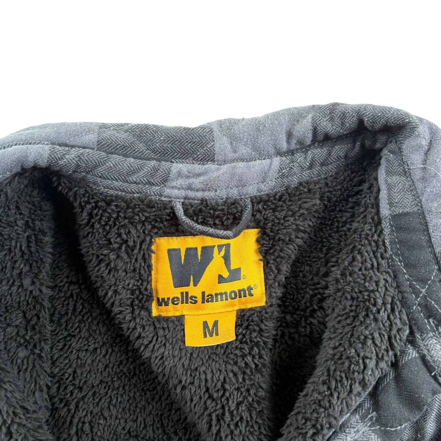Vintage Wells Lamont Men’s Quilted Sherpa-Lined Plaid Button-Down Jacket Gray Medium Size US M / EU 48-50 / 2 - 3 Thumbnail