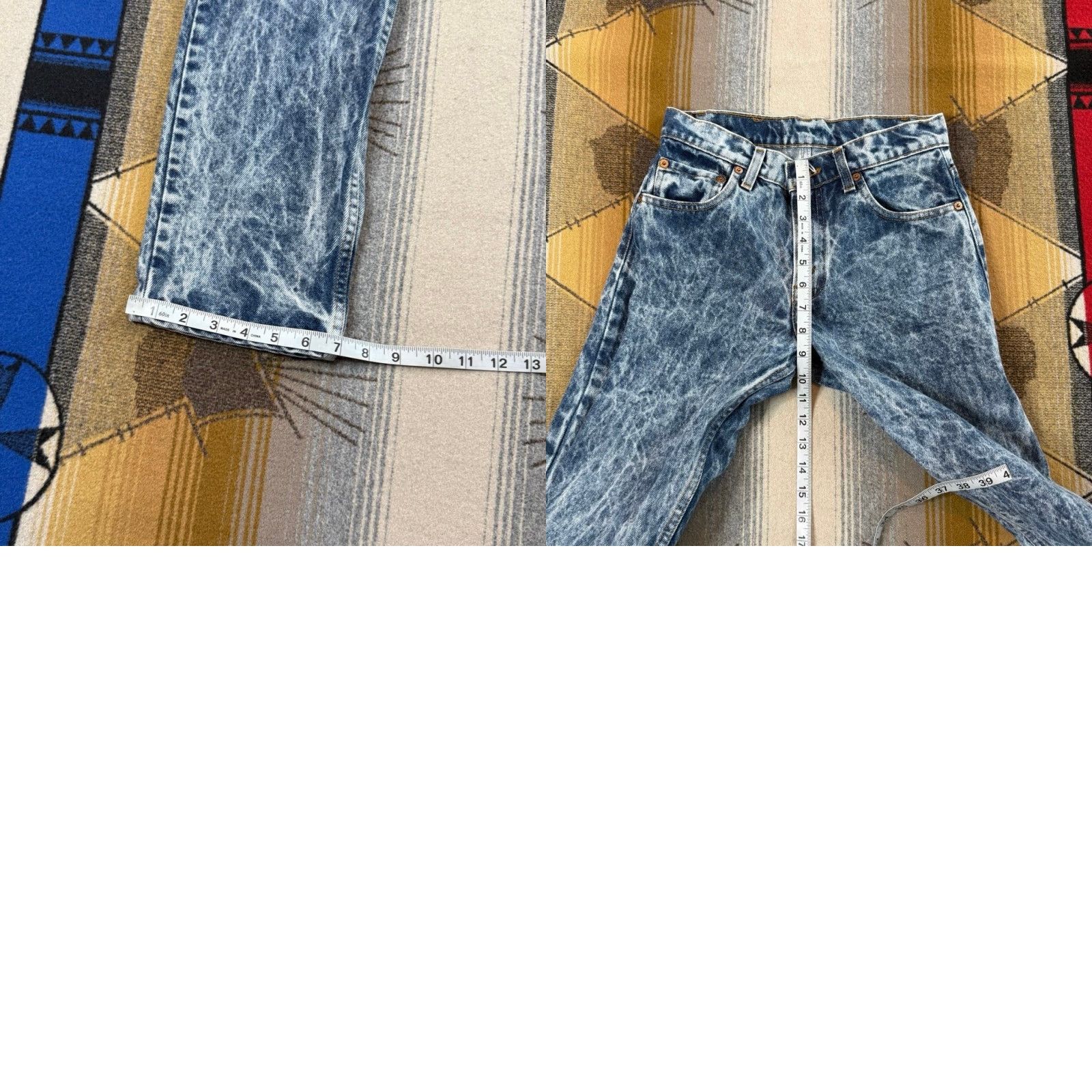 Levi's VINTAGE Levi’s 90s Acid Wash Denim Jeans 26x30 Made In USA 506-0209 Men Regular Straight Jeans Blue 80s 90s Size US 26 / EU 42 - 9 Thumbnail