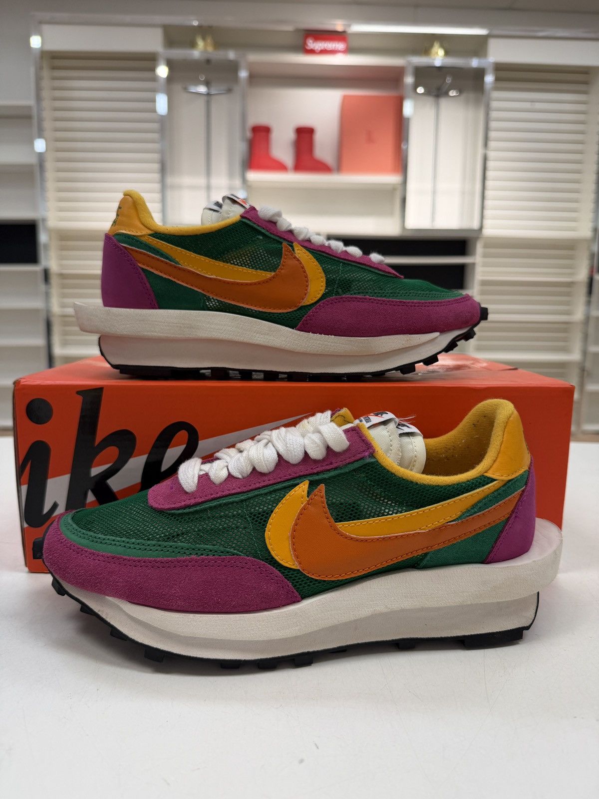 Nike sacai x Nike LDWaffle 'Pine Green' - LIGHTLY WORN WITH BOX Size US 6 / EU 39 - 1 Thumbnail