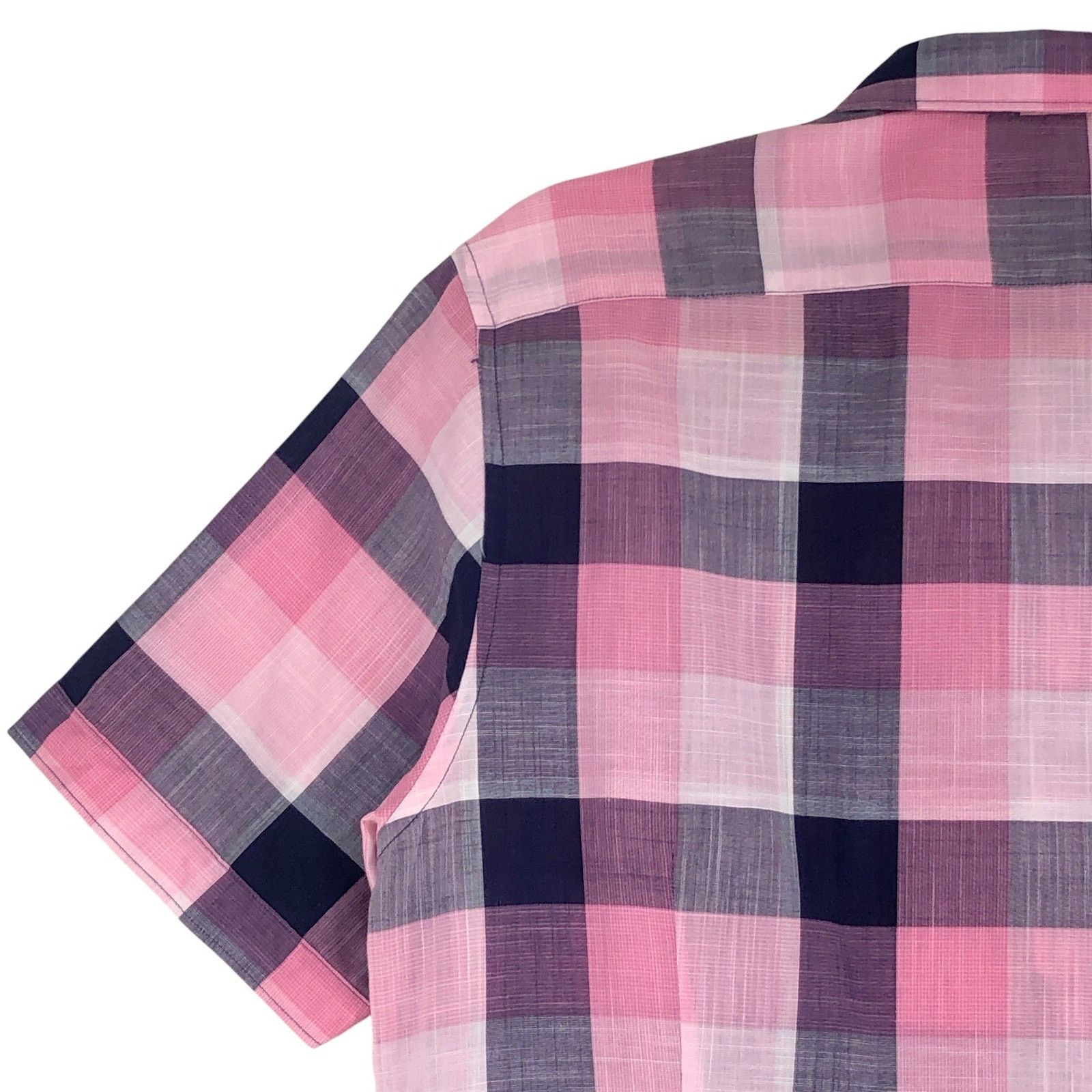 Good Man Brand GoodMan Brand Shirt S Pink Navy Plaid Short Sleeve TINY FLAW Size US S / EU 44-46 / 1 - 13 Thumbnail