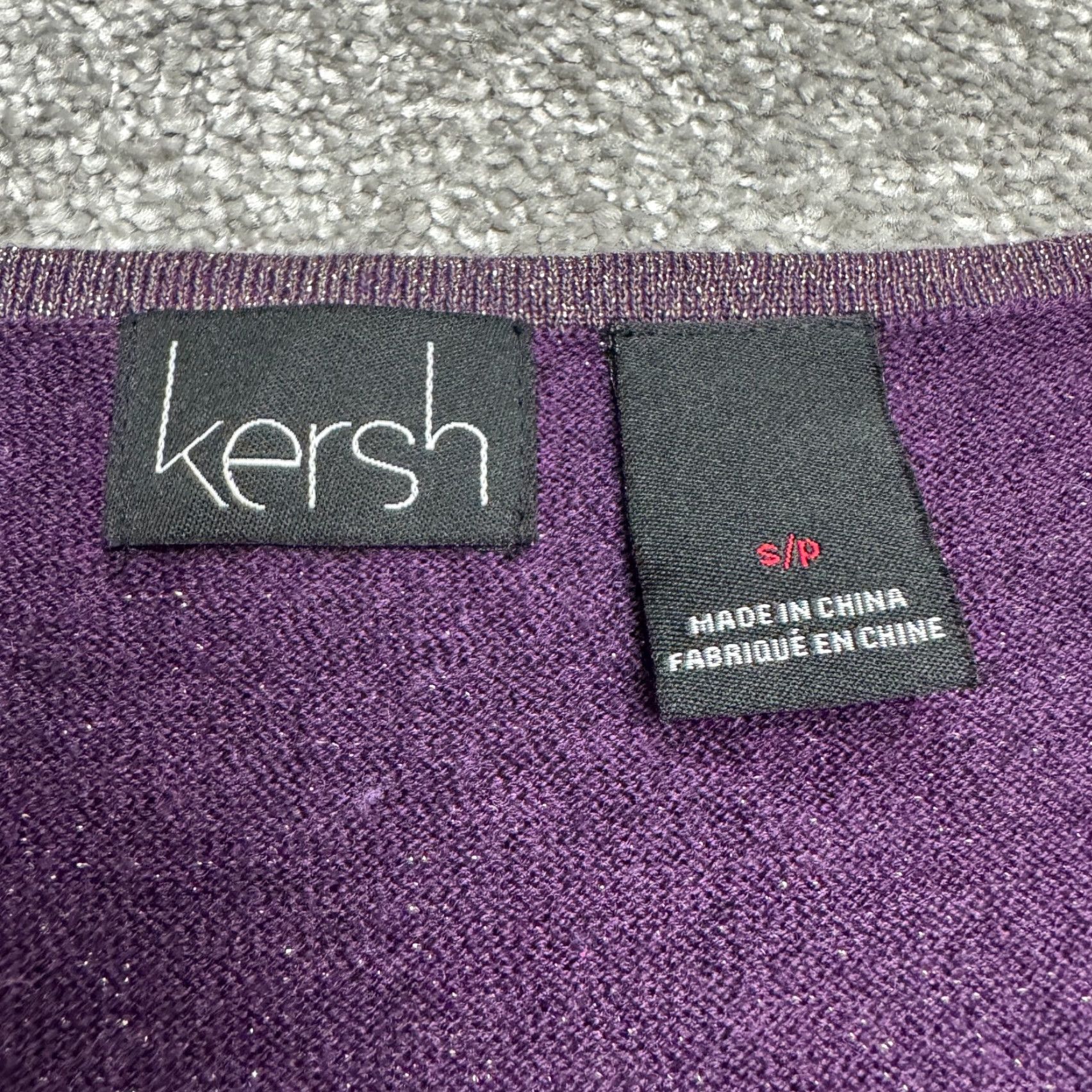 Vintage Kersh Purple Kersh Gold Metallic Sparkle Knit Smocked Waist A-Line Dress Womens Small Purple Size S / US 4 / IT 40 - 6 Thumbnail