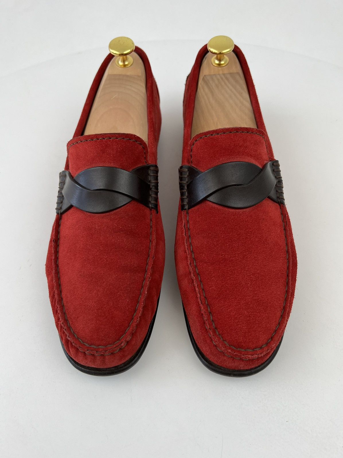 Tom Ford TOM FORD Loafers Suede Shoes Woven Strap Red Men’s Size US 8 / EU 41 - 5 Thumbnail