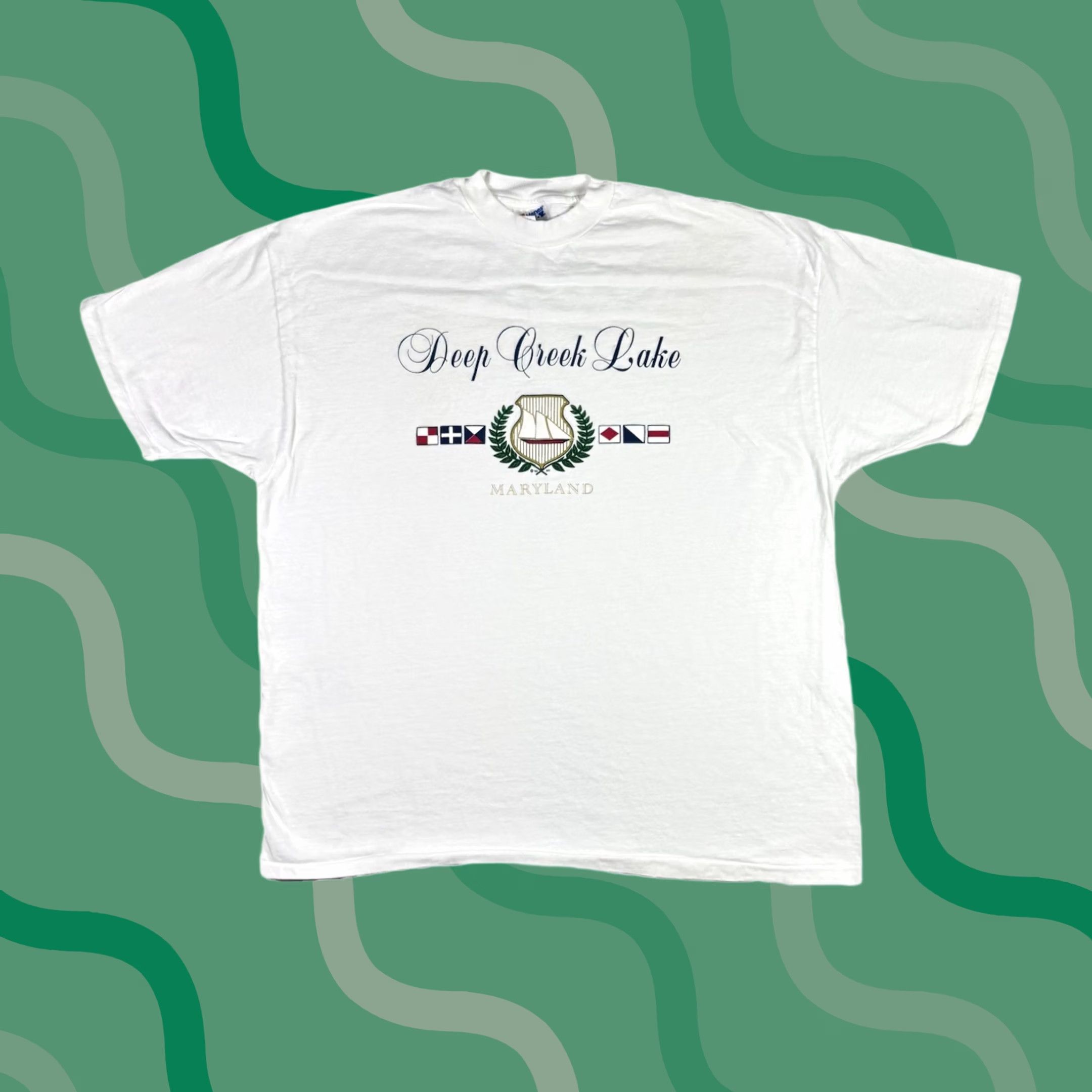 VINTAGE Hanes T-Shirt White 2XL 90s Graphic Print Stitch Crew Neck Short Sleeve Cotton Mens