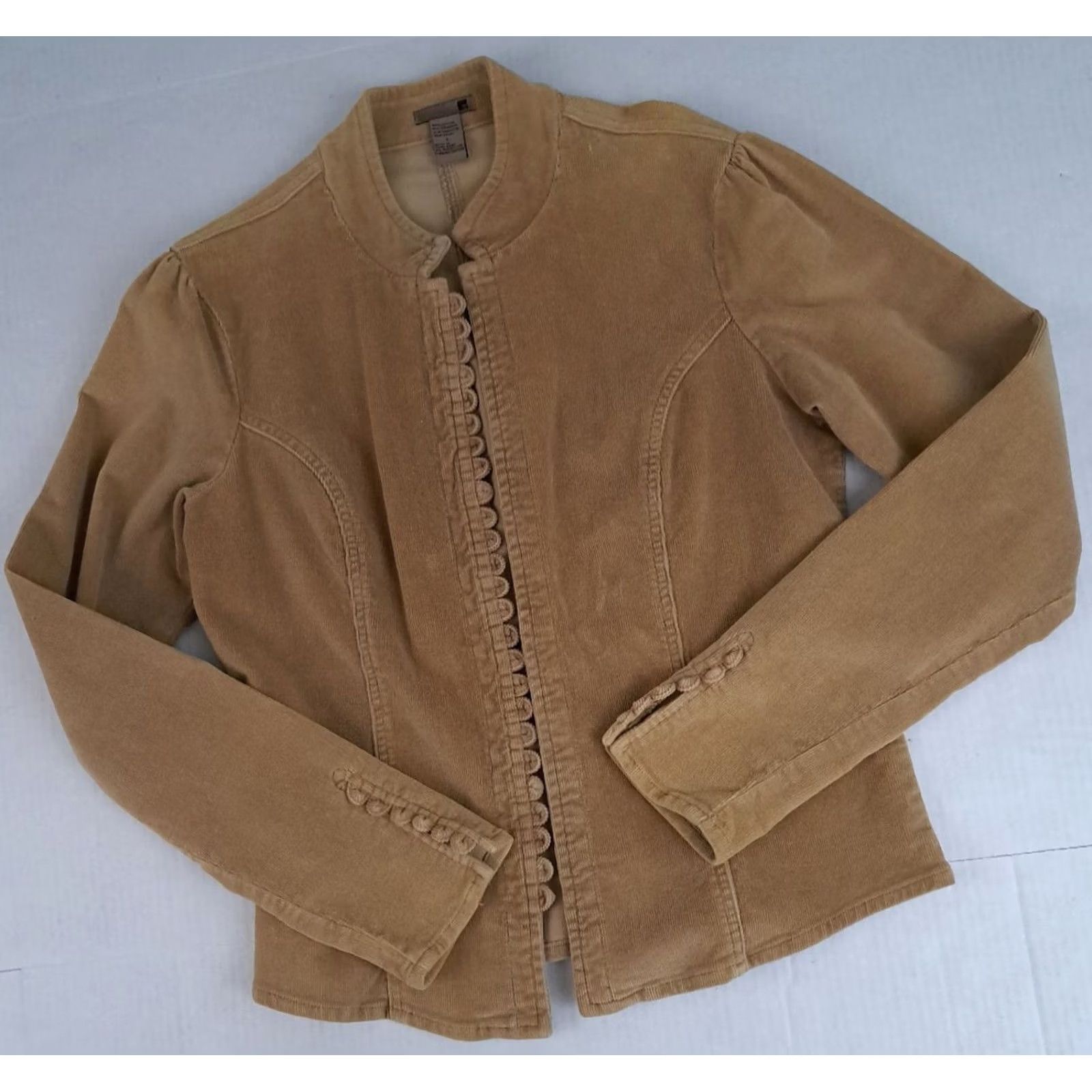 JCPenney Vintage Corduroy Cotton Tan Loop&Hook Button Woman Blazer Size L / US 10 / IT 46 - 5 Thumbnail