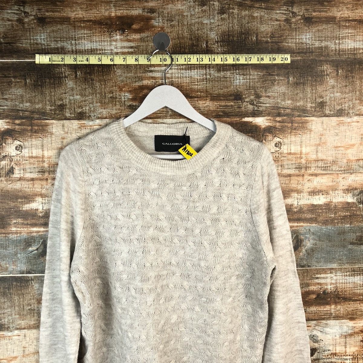 Vintage Galloria Grey cable Knitwear #A1802 Size US M / EU 48-50 / 2 - 2 Thumbnail