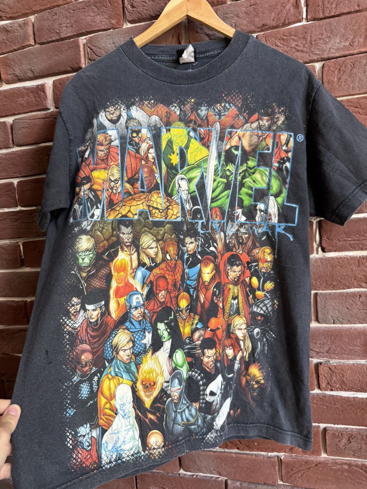 Marvel Comics MARVEL Civil War All Over Print T Shirt Black Cotton Size US M / EU 48-50 / 2 - 2 Thumbnail