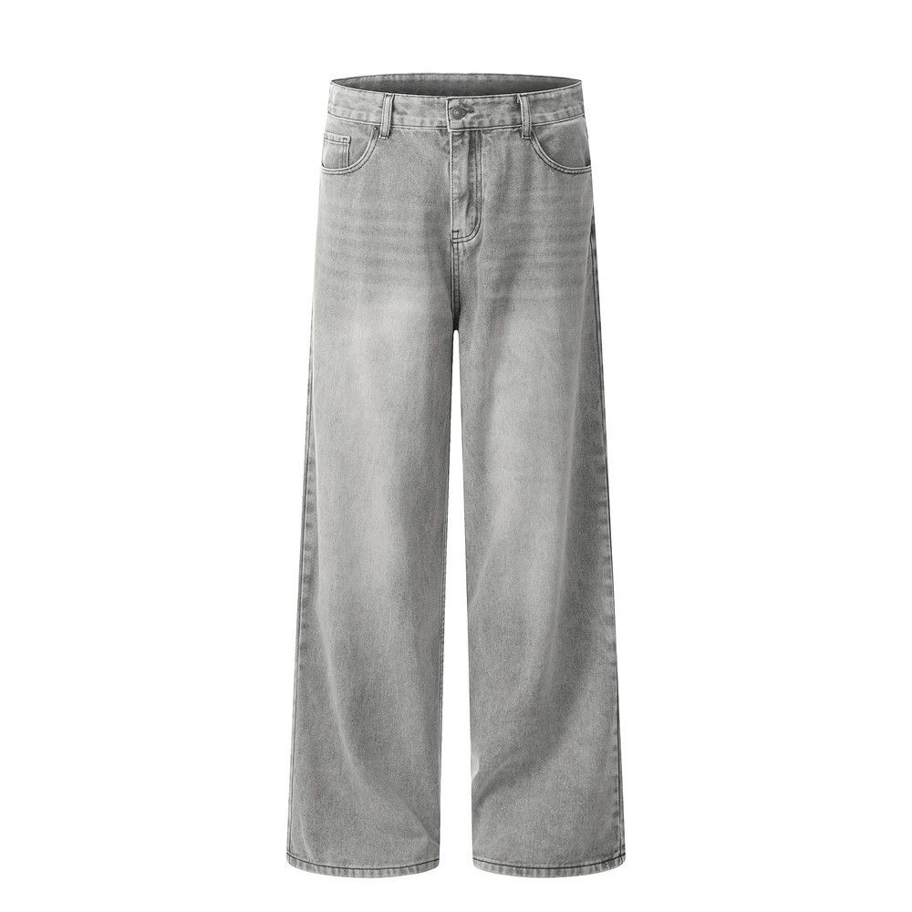 Japanese Brand × Jean Punk distressed washed men's loose straight versatile jeans Size US 34 / EU 50 - 1 Thumbnail