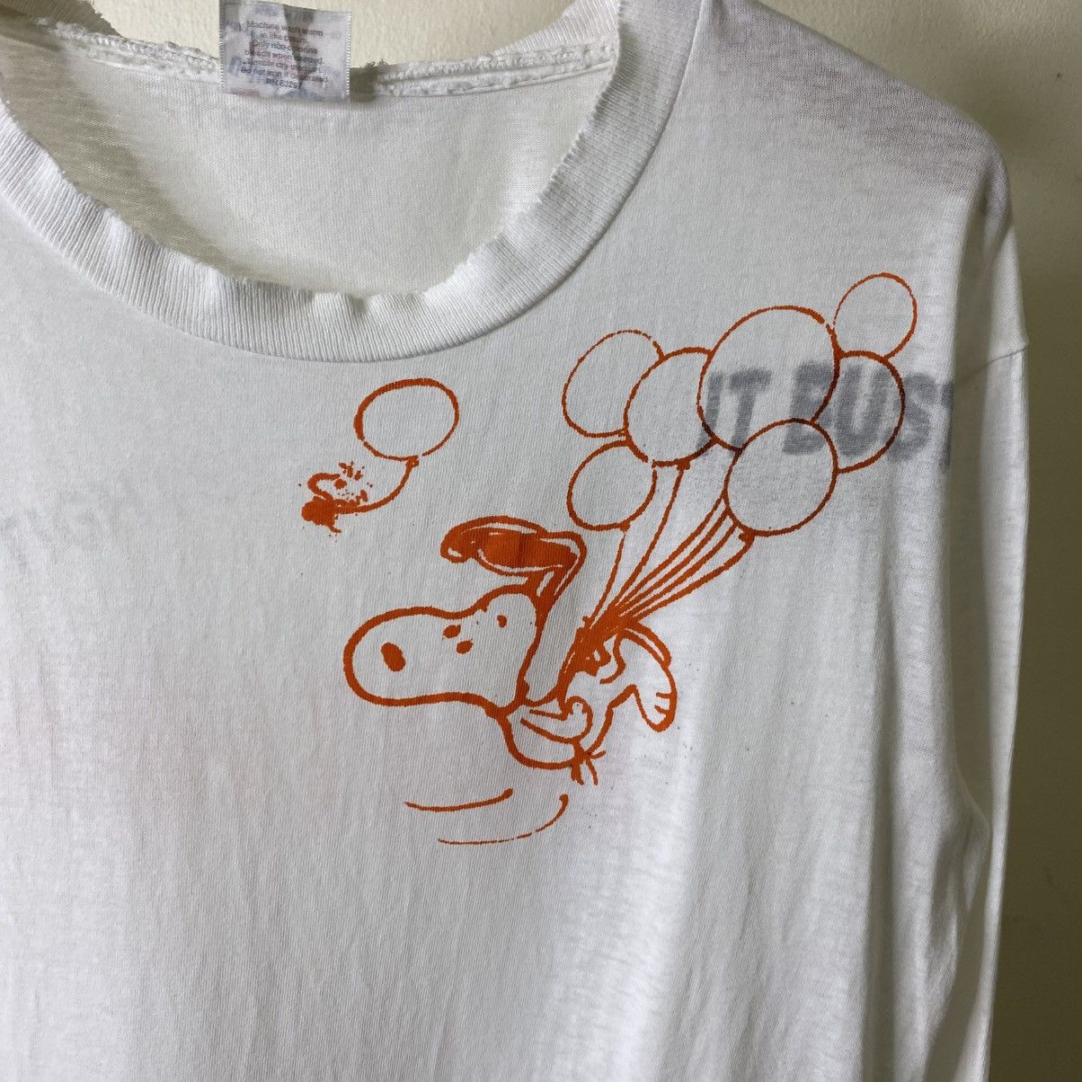 Peanuts Vintage 90s Snoopy Political Vicious Circle Distressed LS T Size US M / EU 48-50 / 2 - 10 Thumbnail