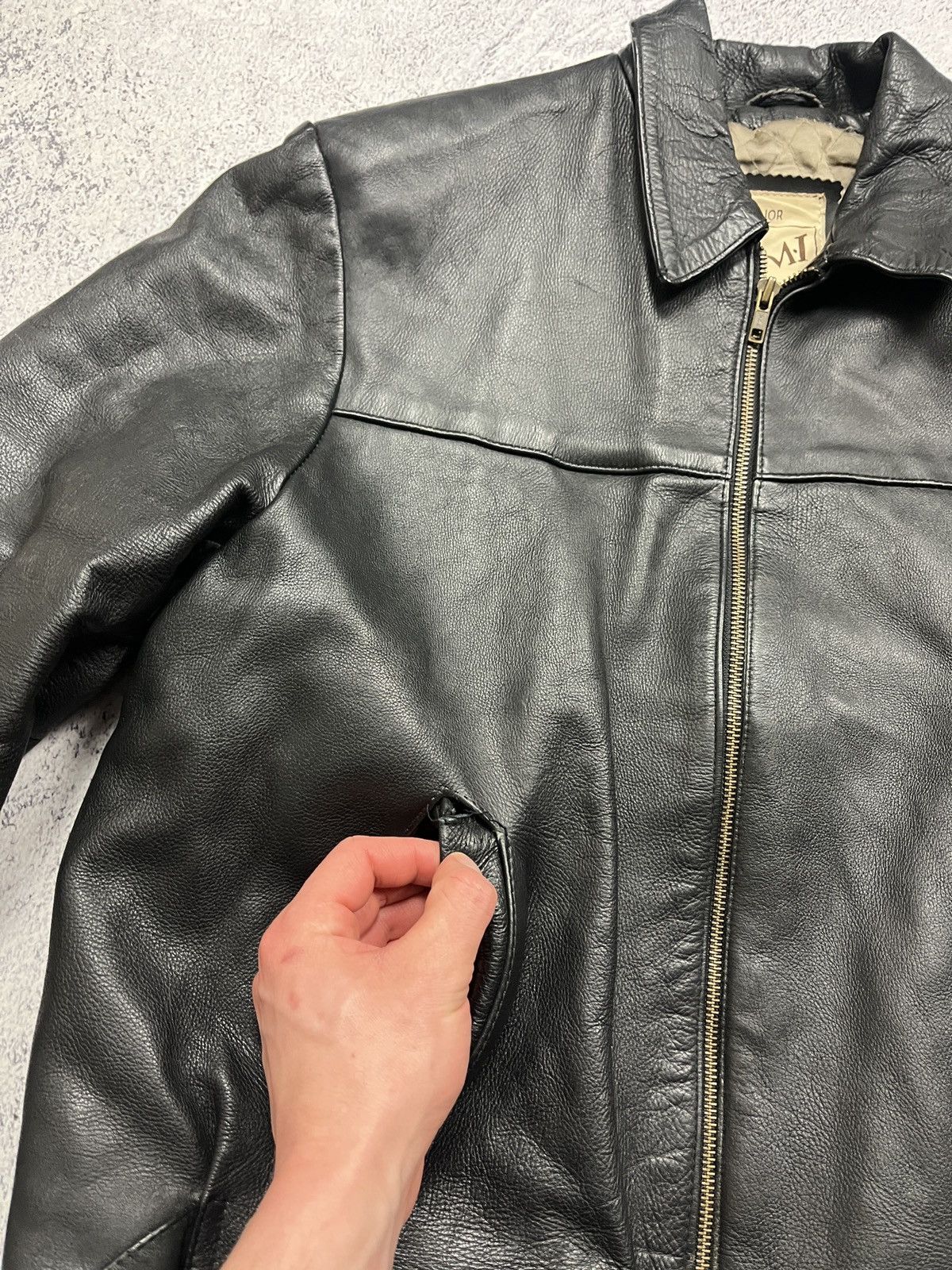 AMI Y2K Vintage AMI Leather Jacket Moto Streetwear Style USA VTG Size US S / EU 44-46 / 1 - 8 Thumbnail