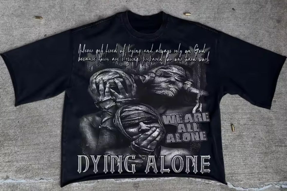 Other Gothic Street Retro Zombie Dying Alone Black T-Shirt Size US M / EU 48-50 / 2 - 1 Thumbnail