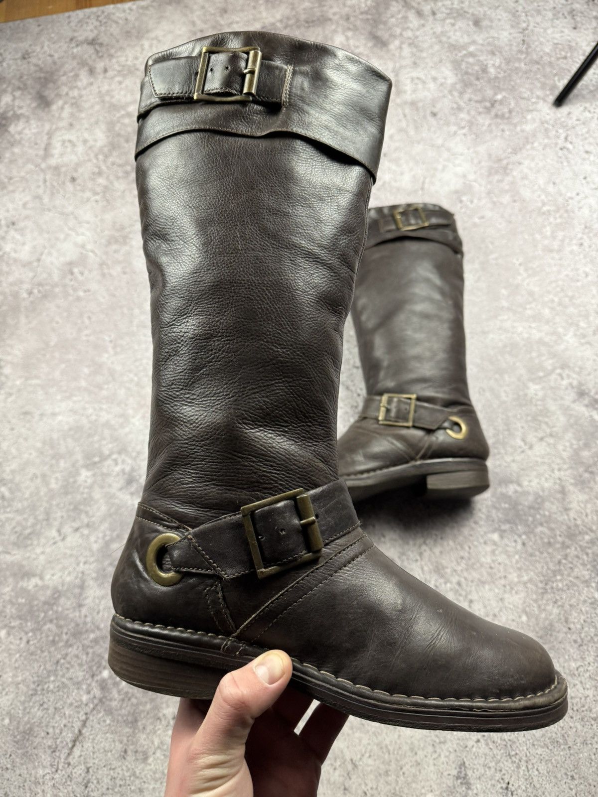 If Six Was Nine Vintage AS 98 Heel Rick Owens Style Leather Biker Boots Y2K Size US 8 / IT 38 - 6 Thumbnail